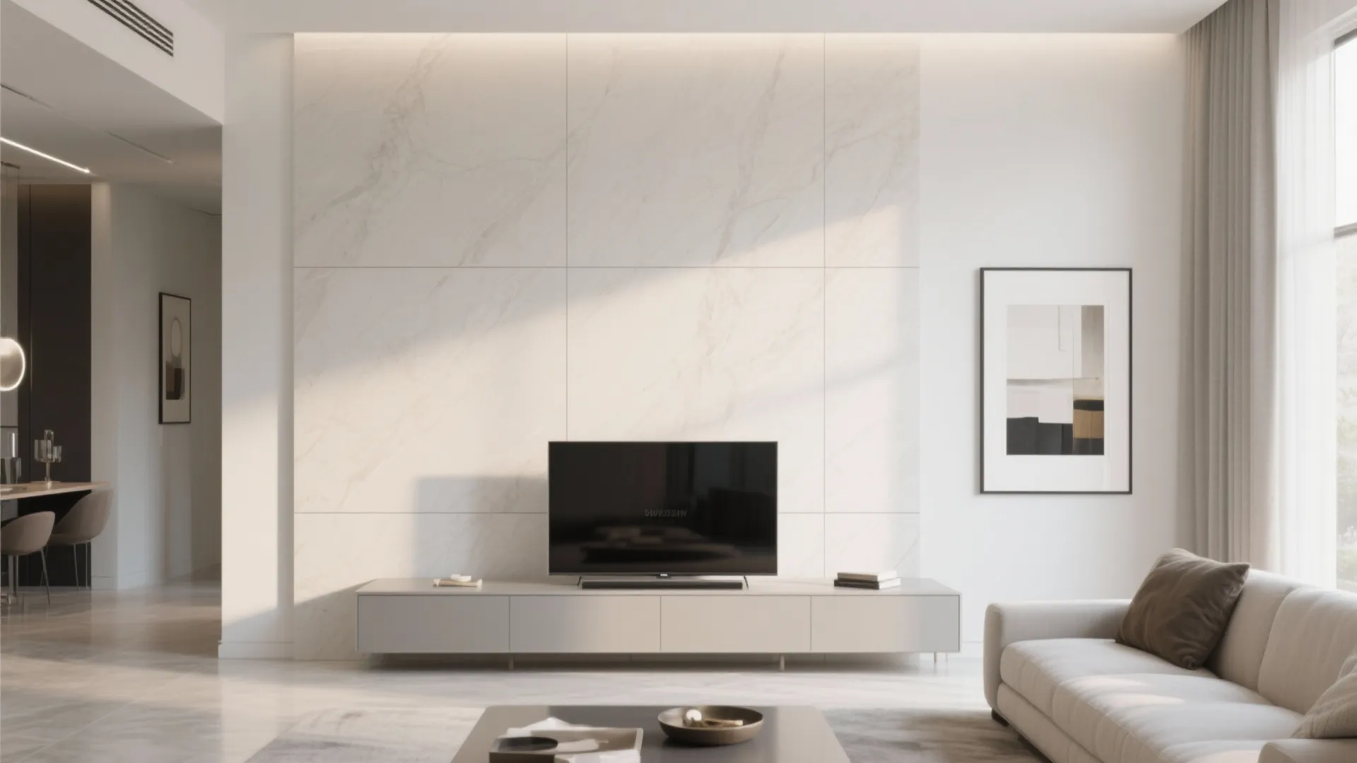 Large-format porcelain for a seamless statement wall