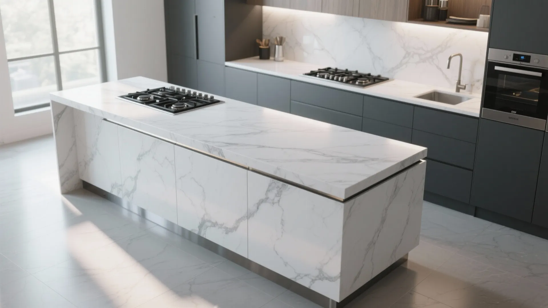 Idea 3: Large-Format Tile or Porcelain Slabs