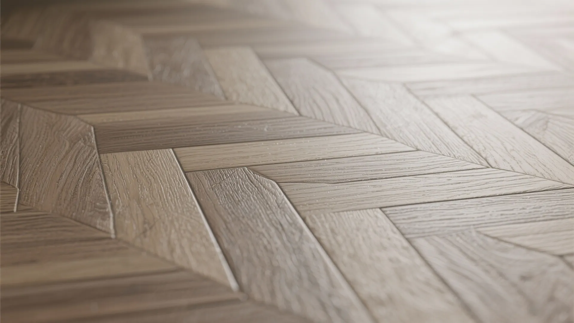 Continuous herringbone in slip-rated porcelain wood