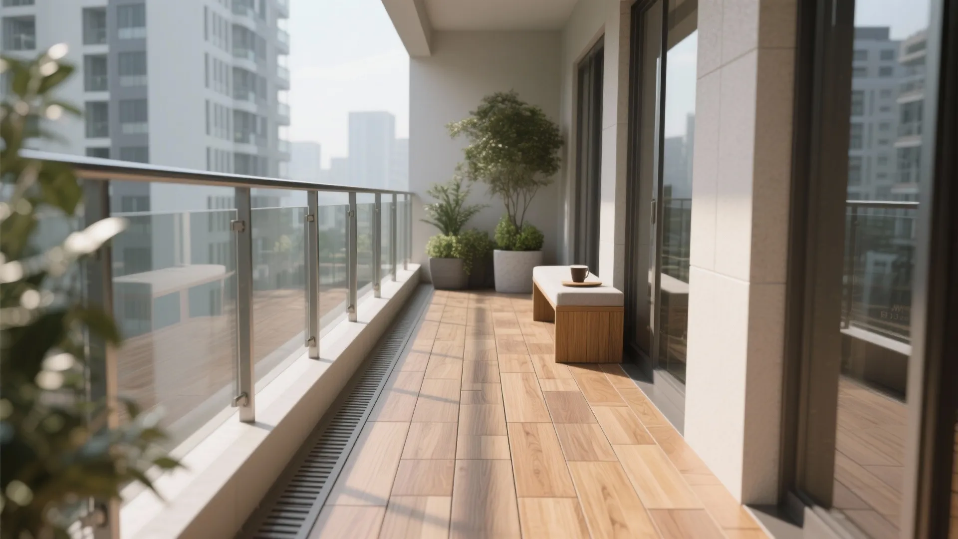 Porcelain Planks for a Wood-Deck Look
