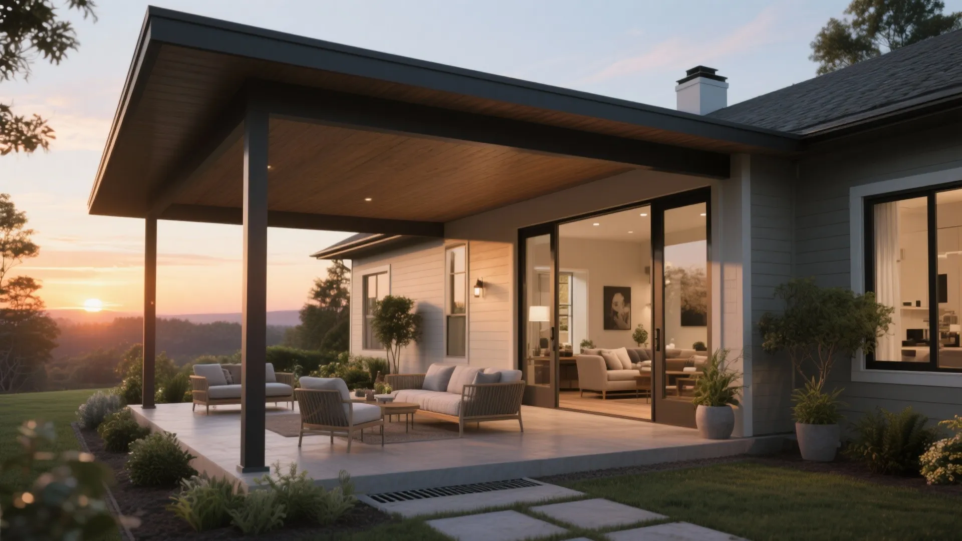 Outdoor living integrated with main spaces