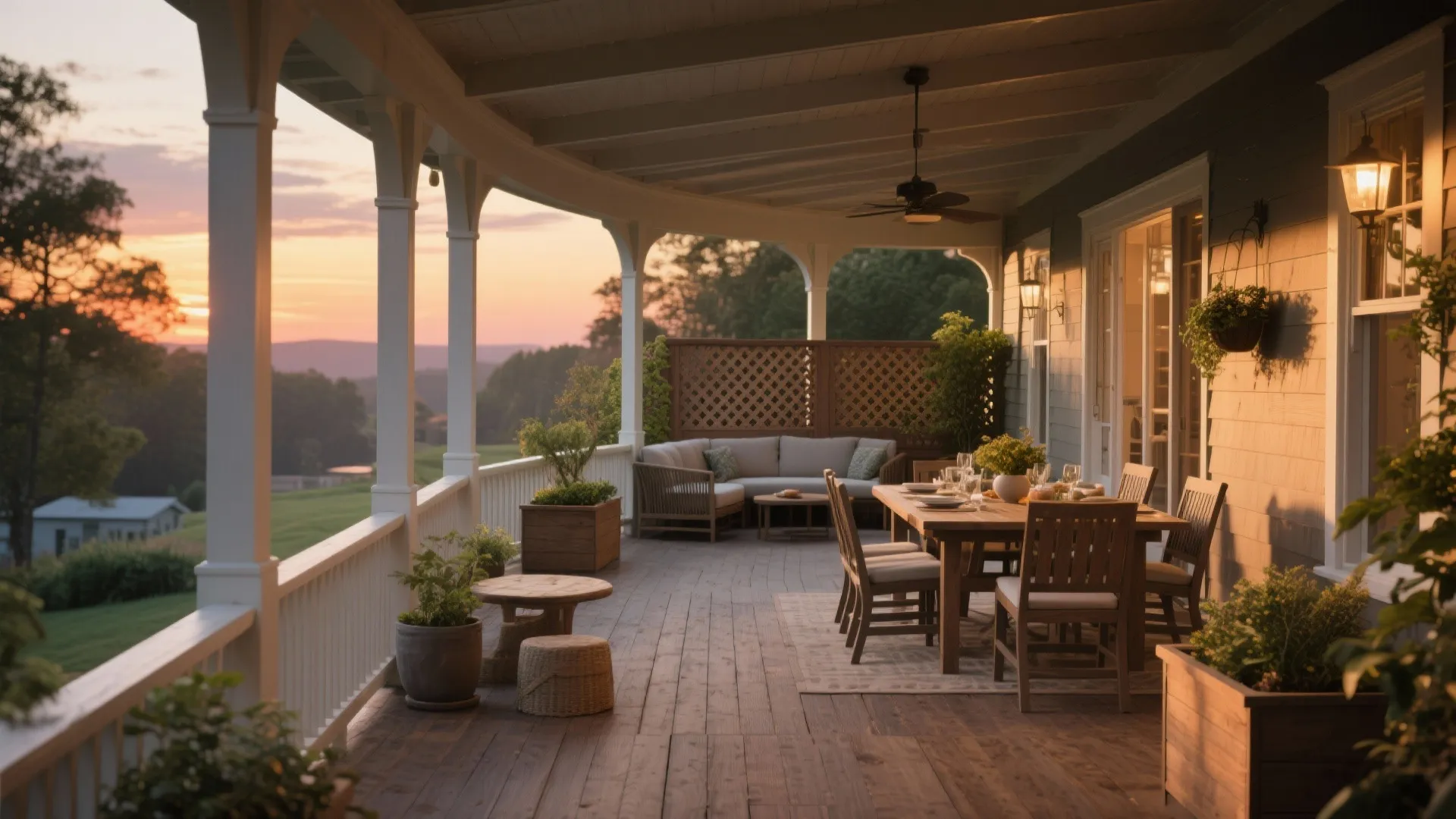 3. Wrap the Porch Around for Privacy Zones