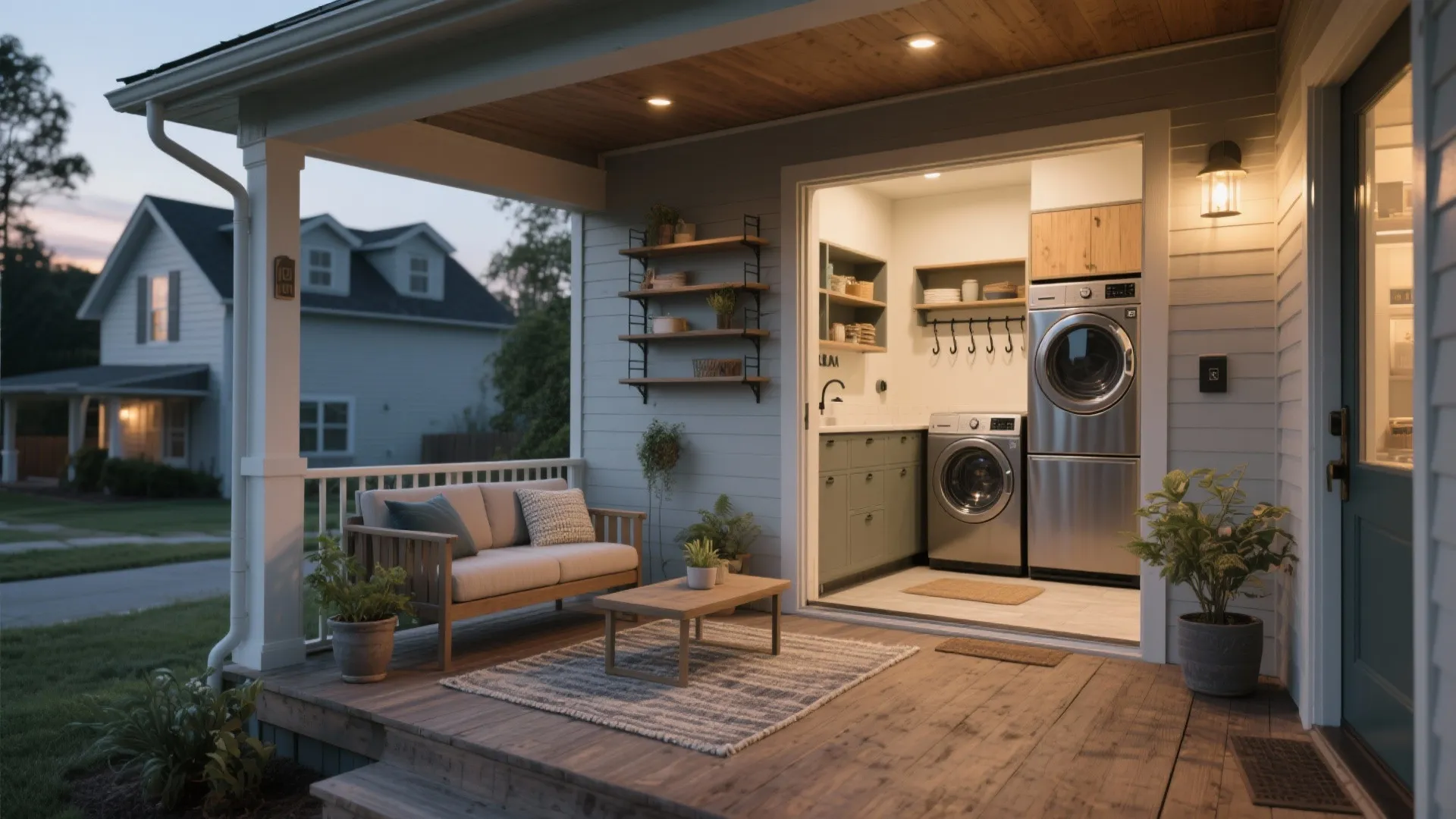 5. Make the porch and utility core work overtime