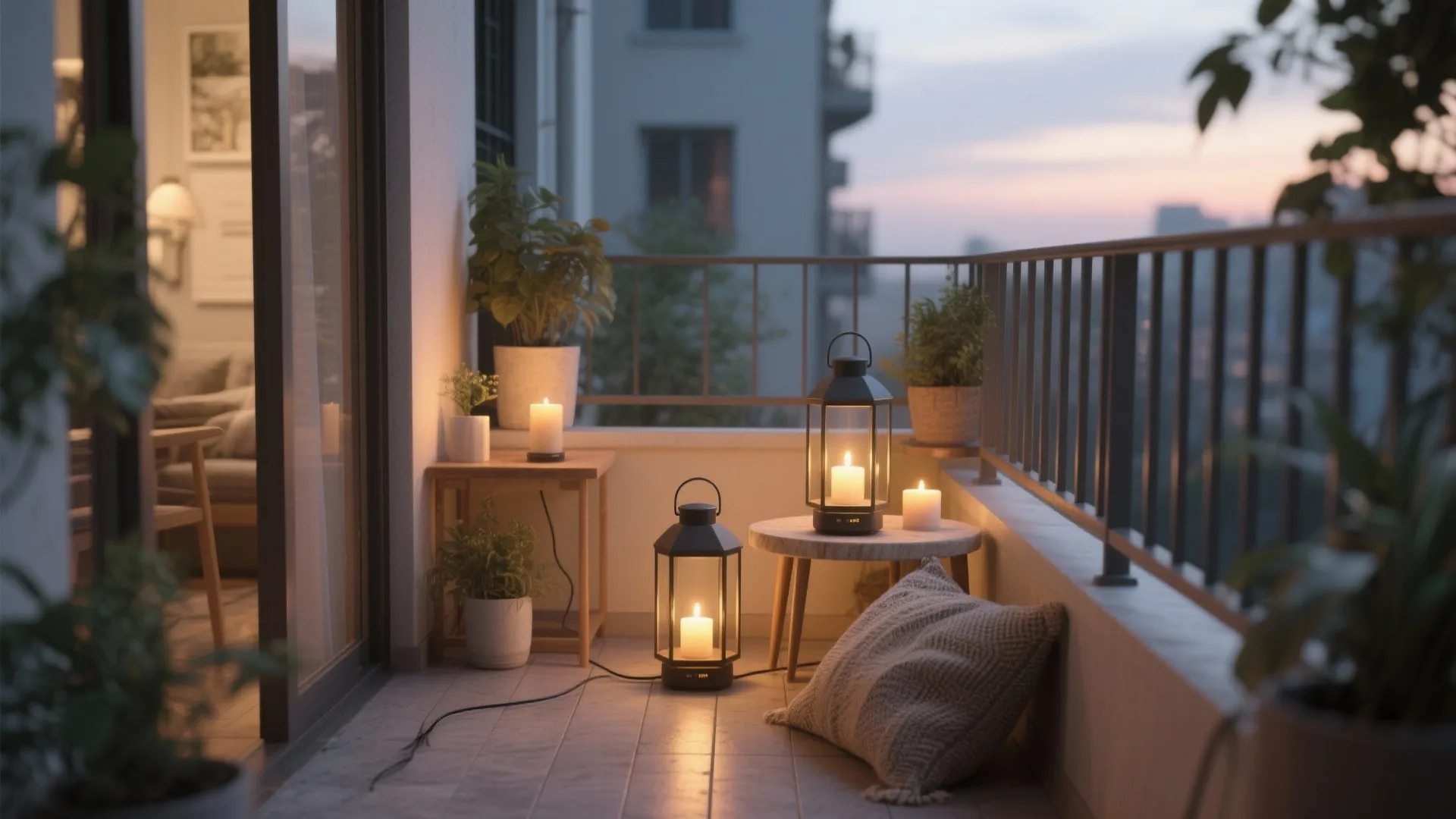 Portable lanterns and candles (LED, not wax) for mood layers