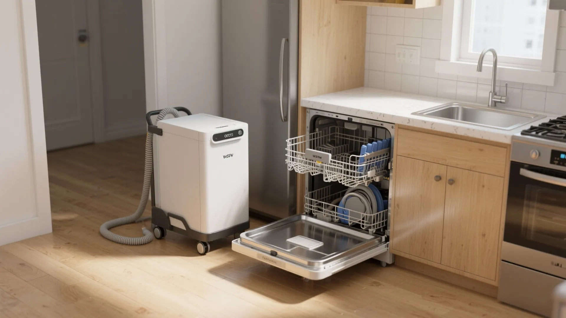 4. Portable/roll-away dishwashers: temporary but practical