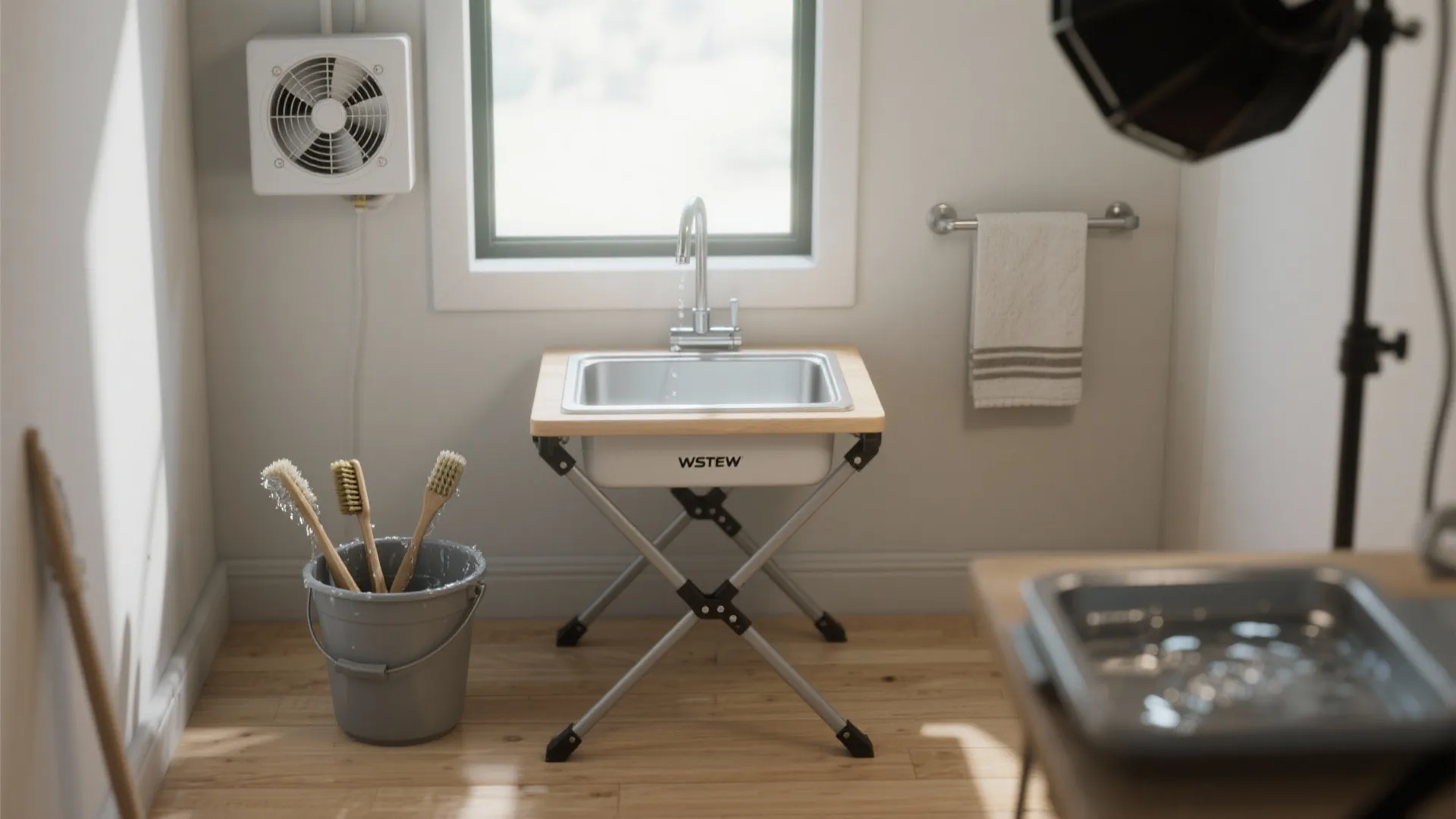 4. Portable sink area and ventilation tricks