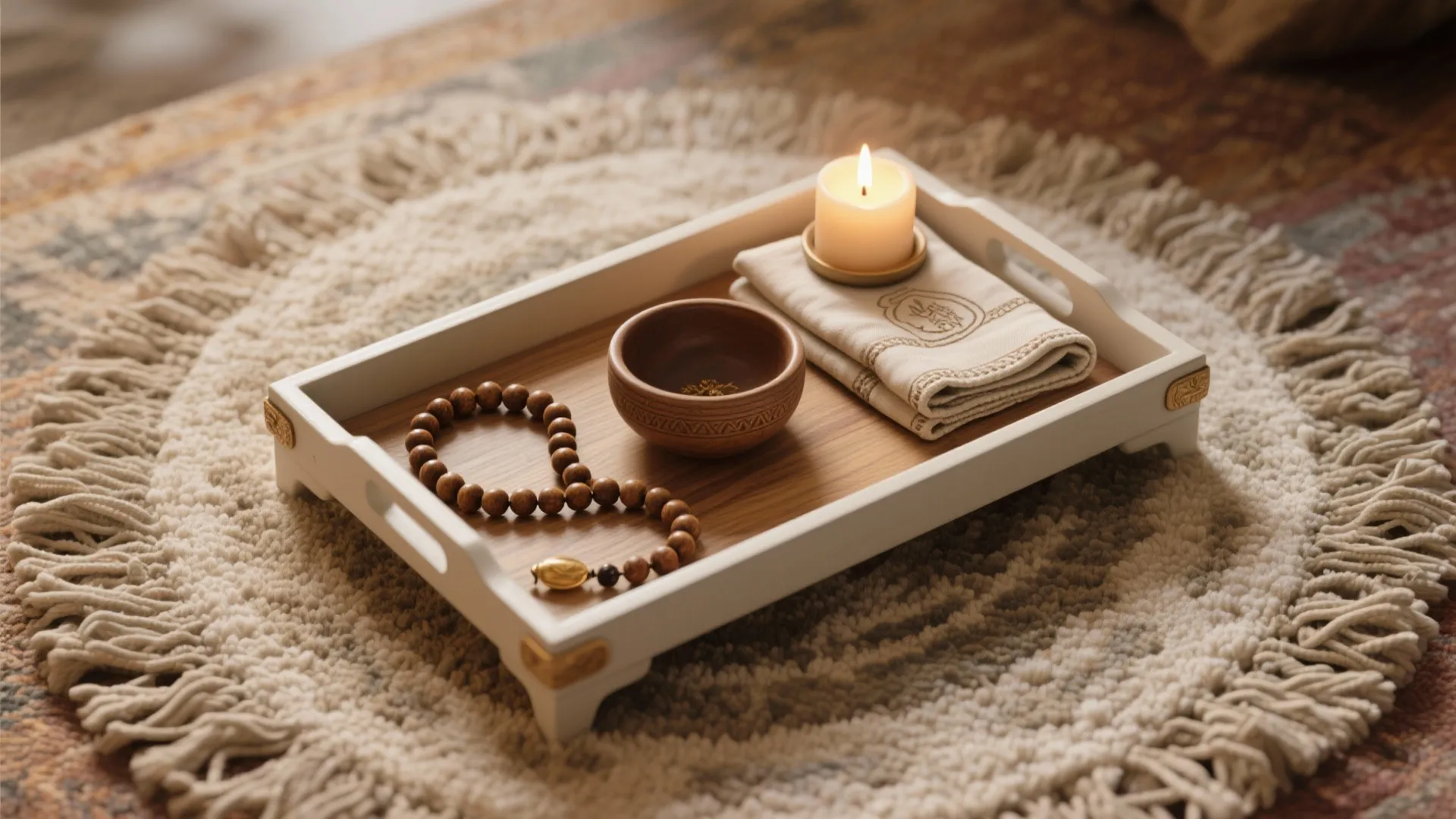 5. Portable Prayer Tray and Zoning Rug