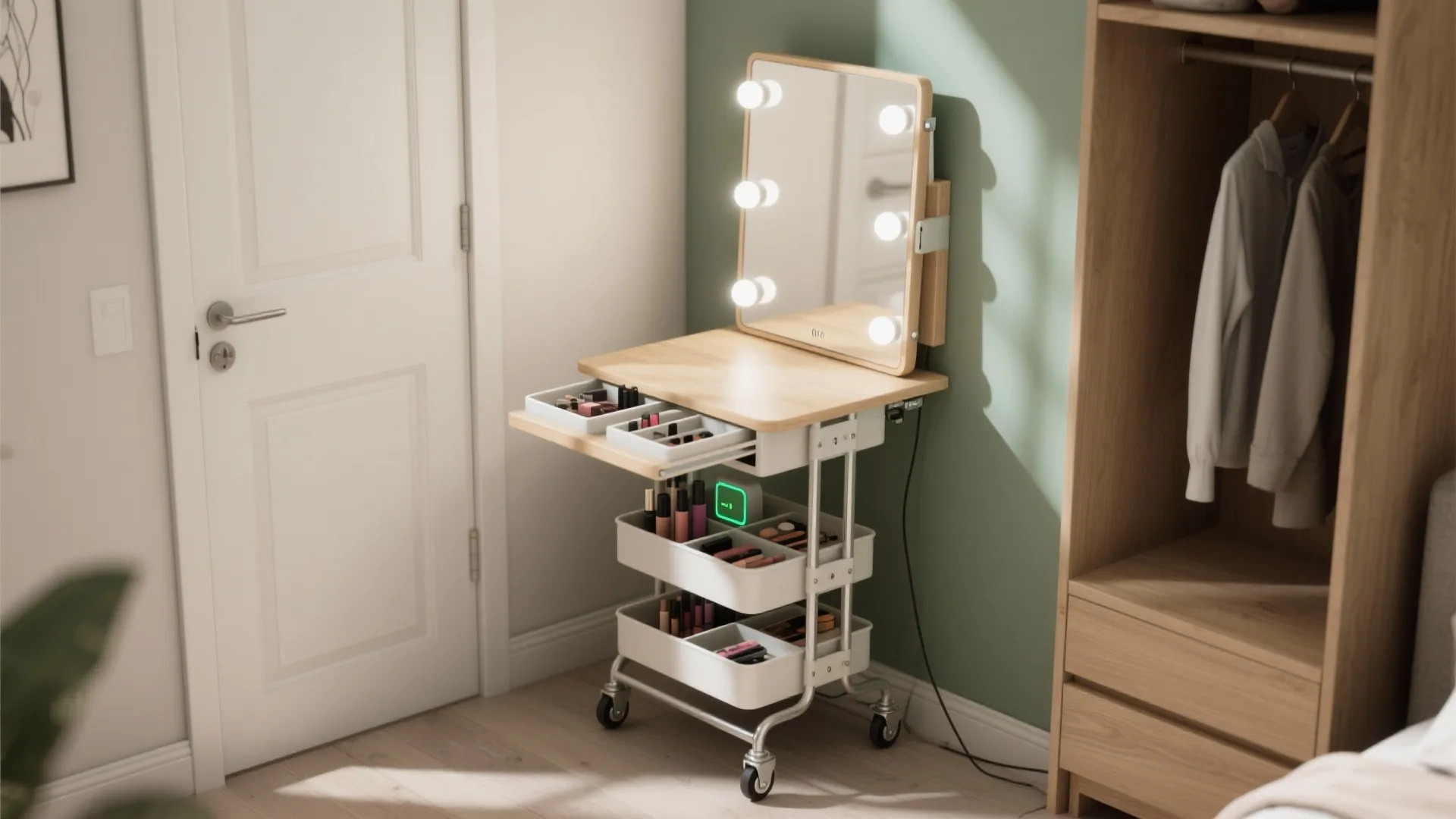 5. Portable cart or folding tabletop system