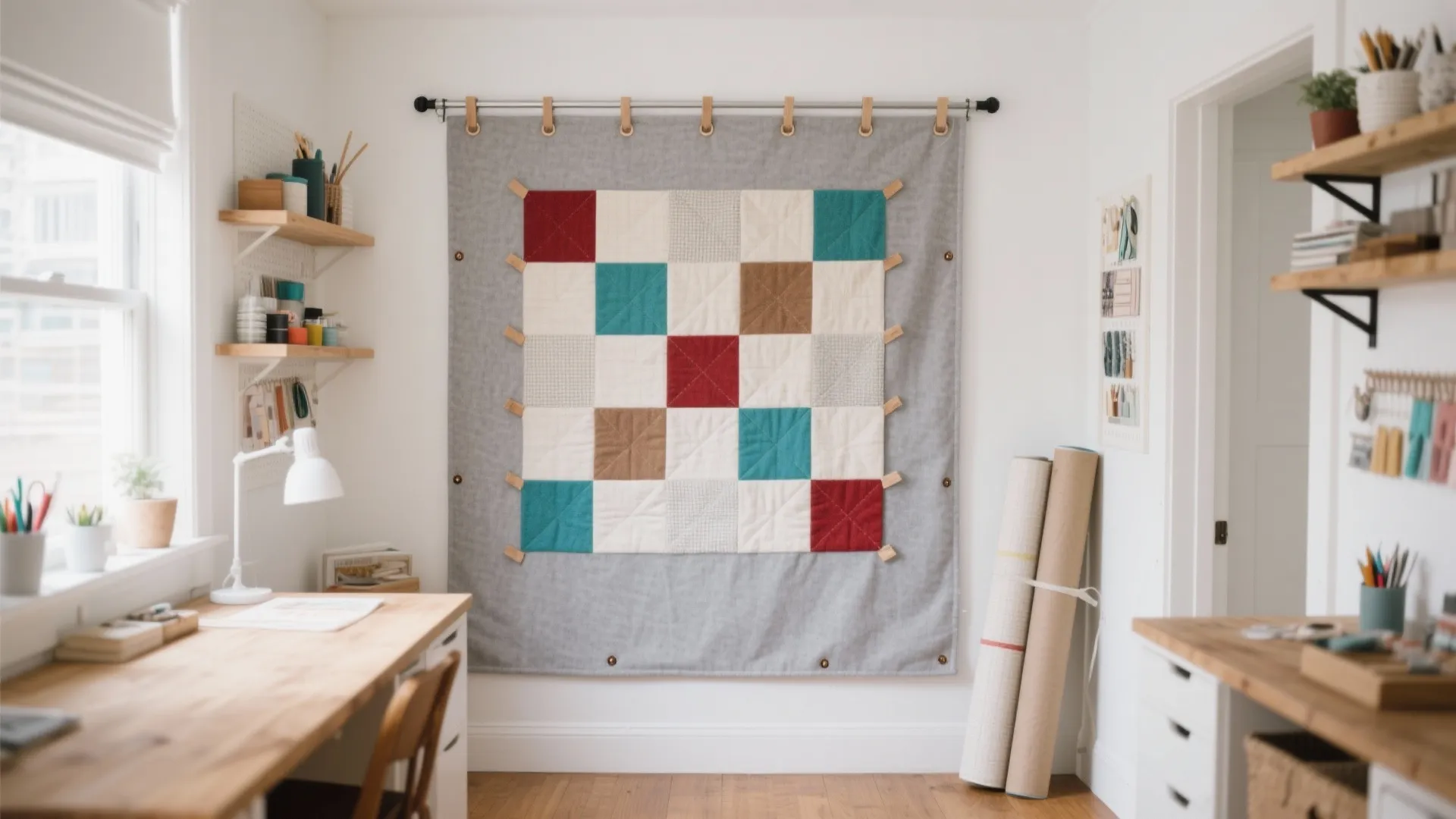 Portable flannel-backed wall for renters