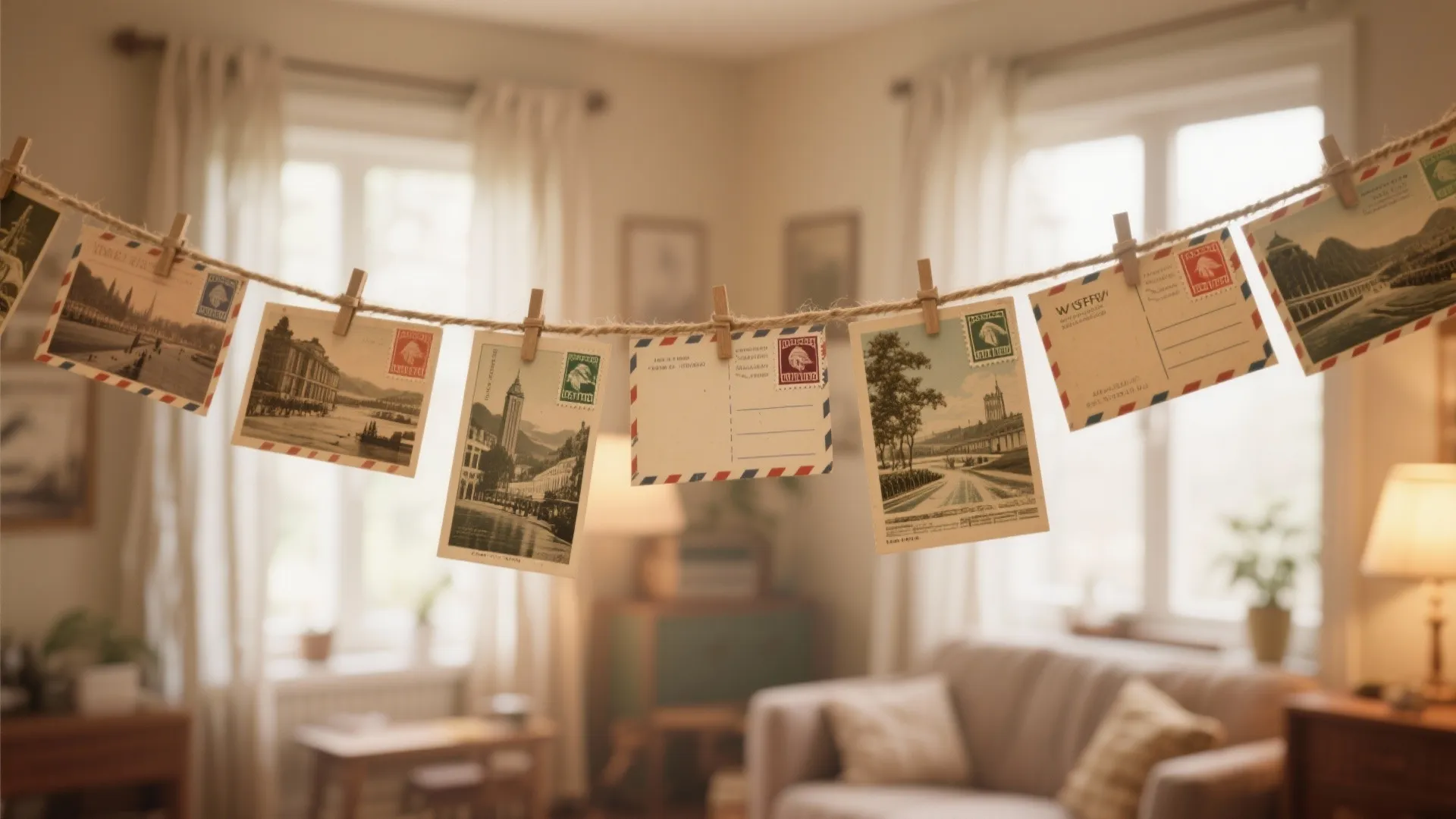 2. Vintage Postcard Garland