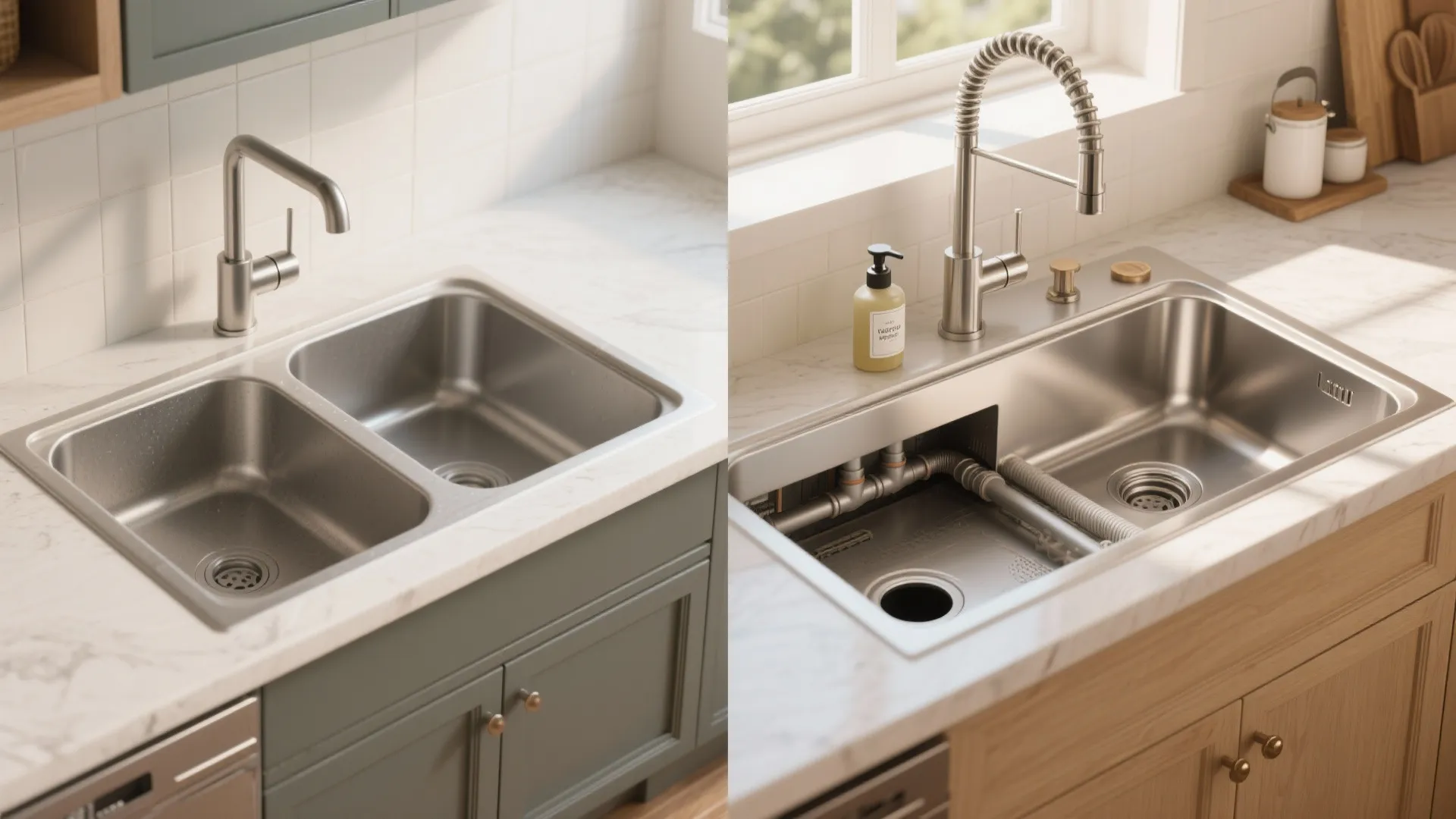 3. Pot Filler over Prep Sink with Dedicated Soap Dispenser