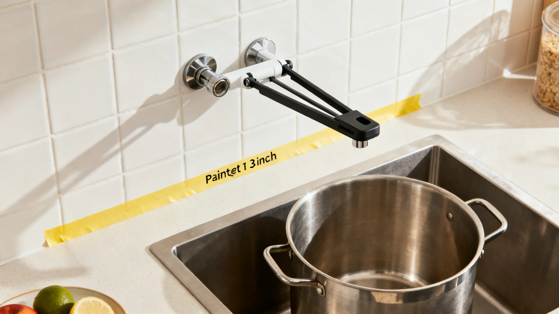 Compact Wall Pot Filler over the Sink