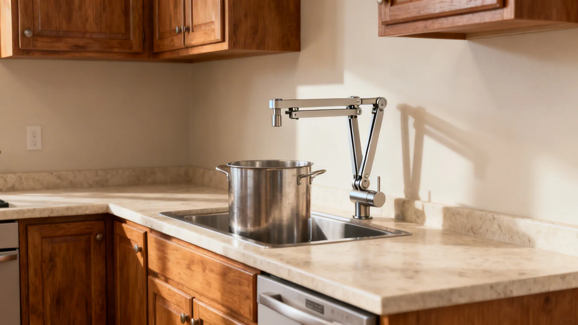 Compact Wall Pot Filler over the Sink