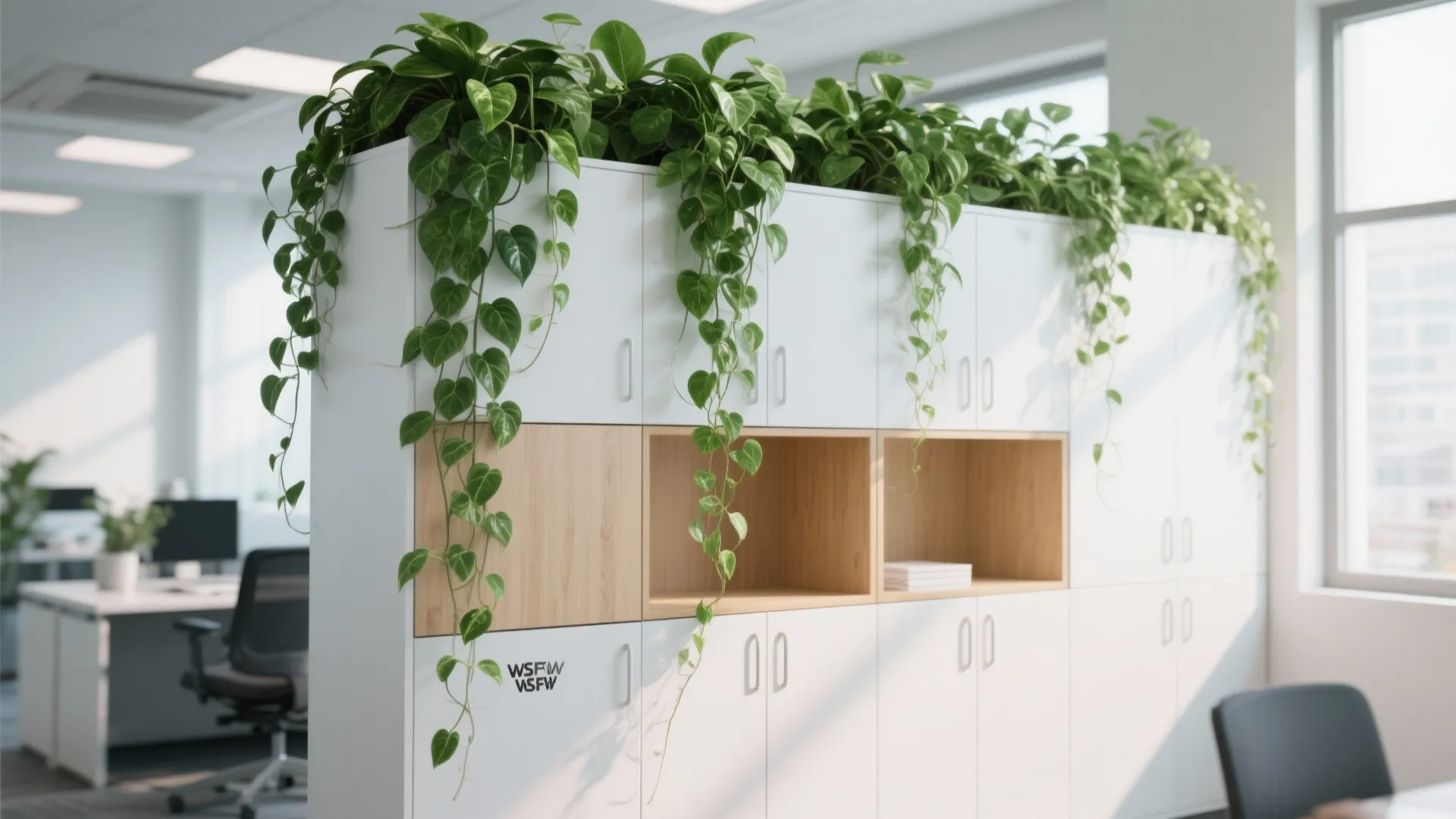 6. Trailing Pothos Over Cabinets