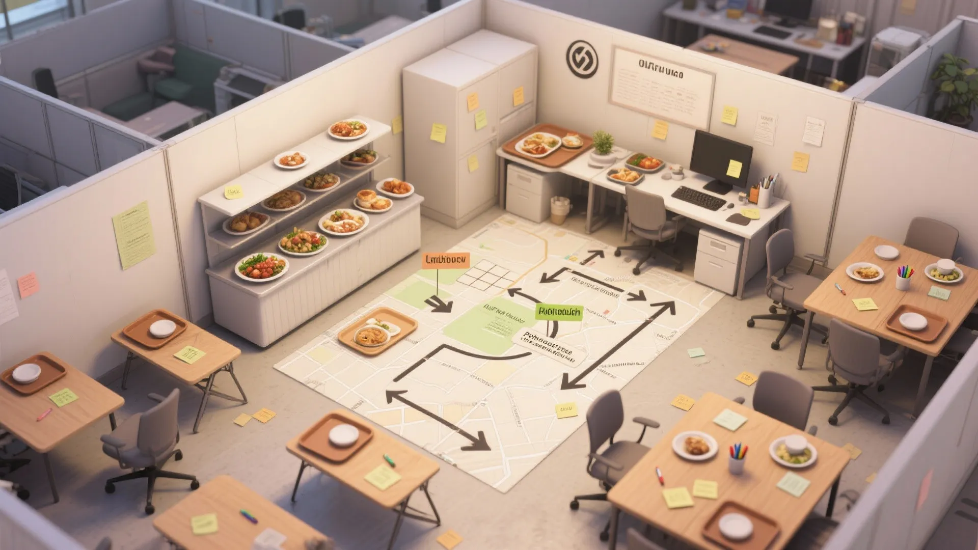 3. Flexible food stations and potluck maps