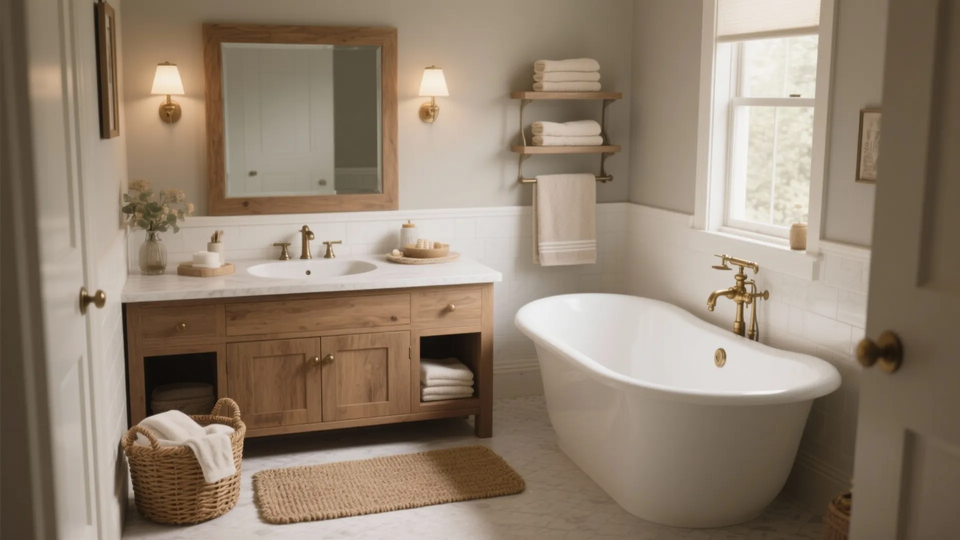 Pottery Barn Bathroom Decorating Ideas: 5 Inspo: Real-world tips from a pro designer to get that cozy Pottery Barn bathroom look in small spaces