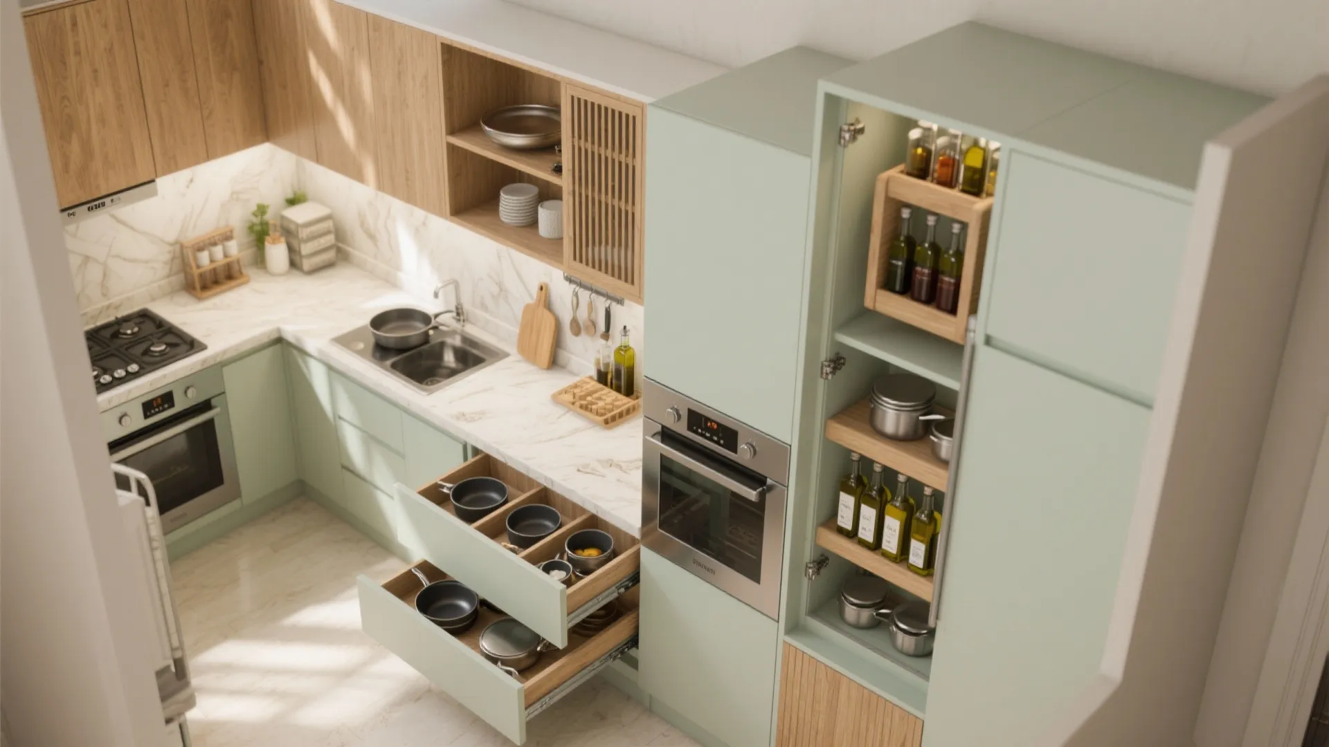 Minimalist kitchen storage