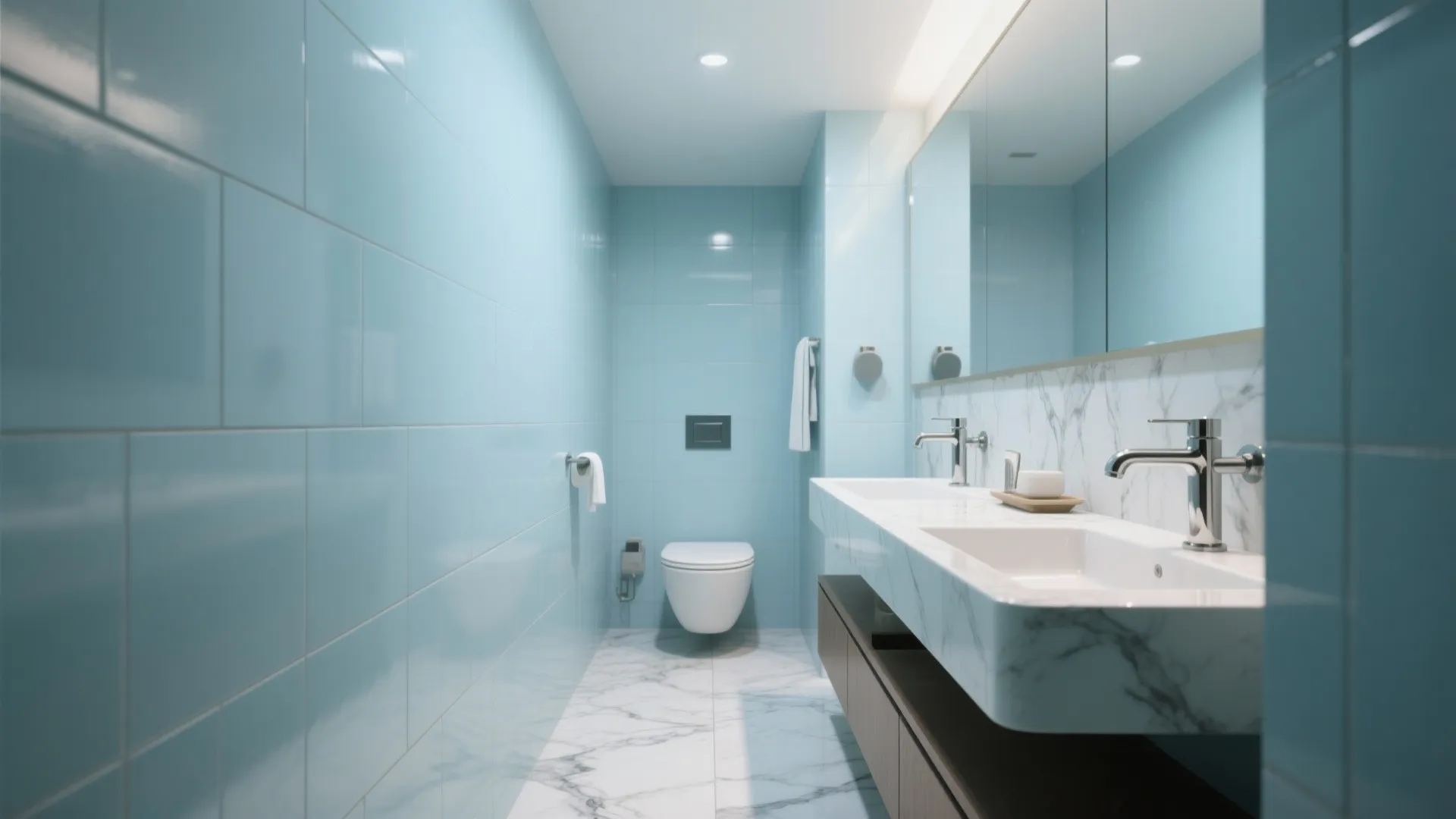 Powder Blue with Subtle Marble Veins