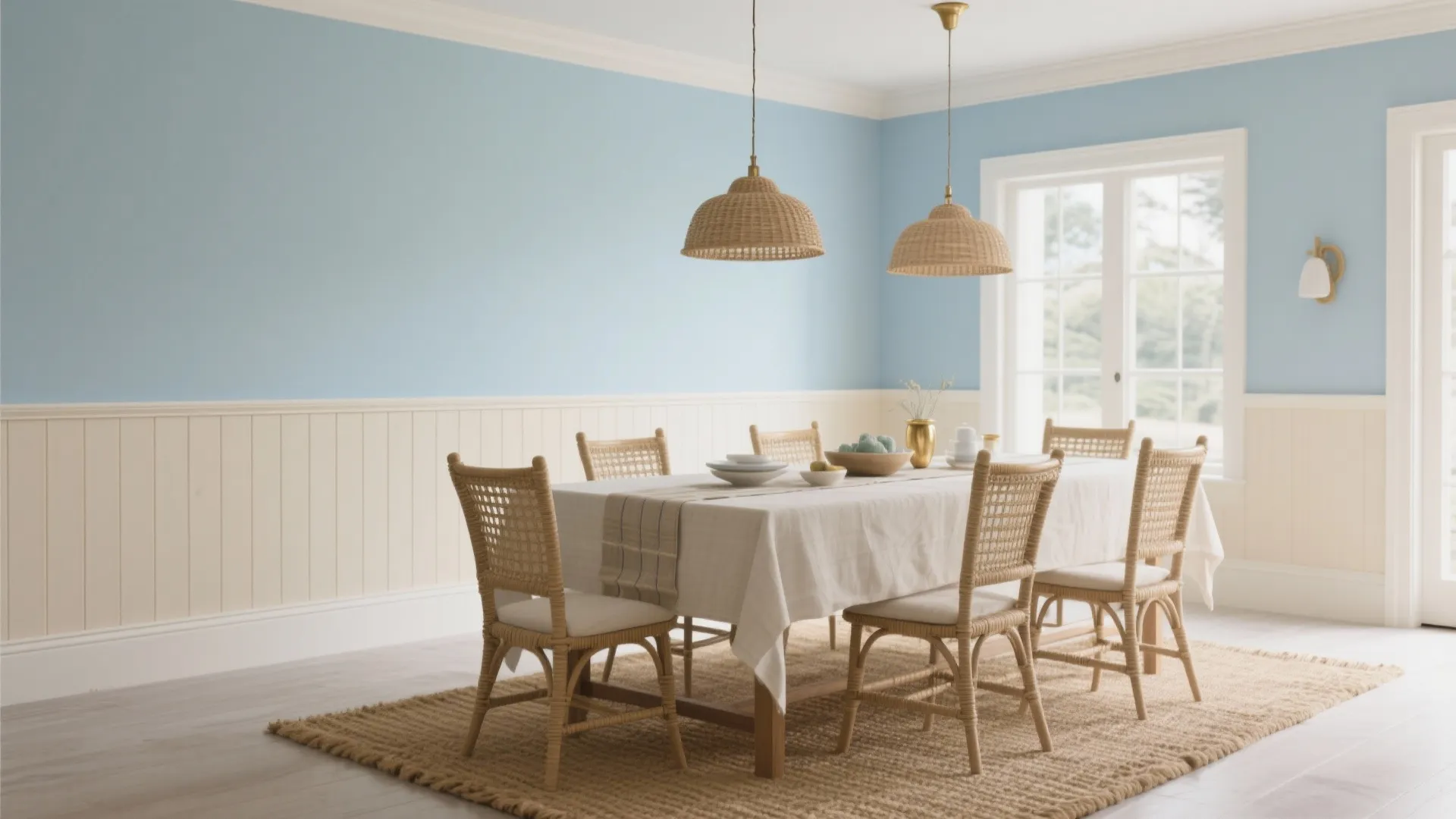 Powder Blue and Sand Beige (Airy, Coastal Calm)