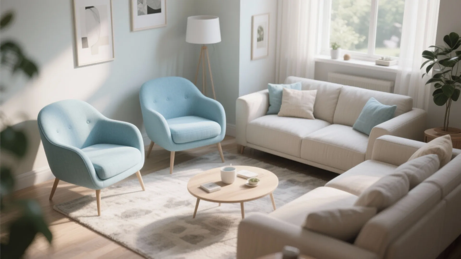 2. Powder Blue Accent Chairs