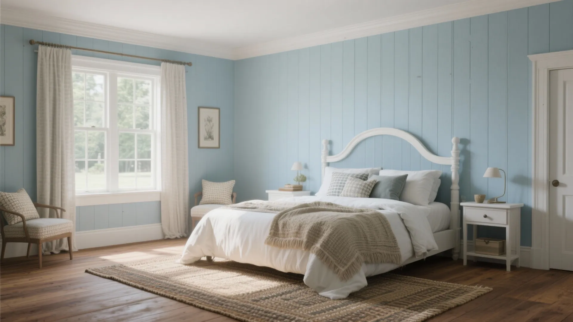 3. Powder Blue with White Trim for Classic Charm