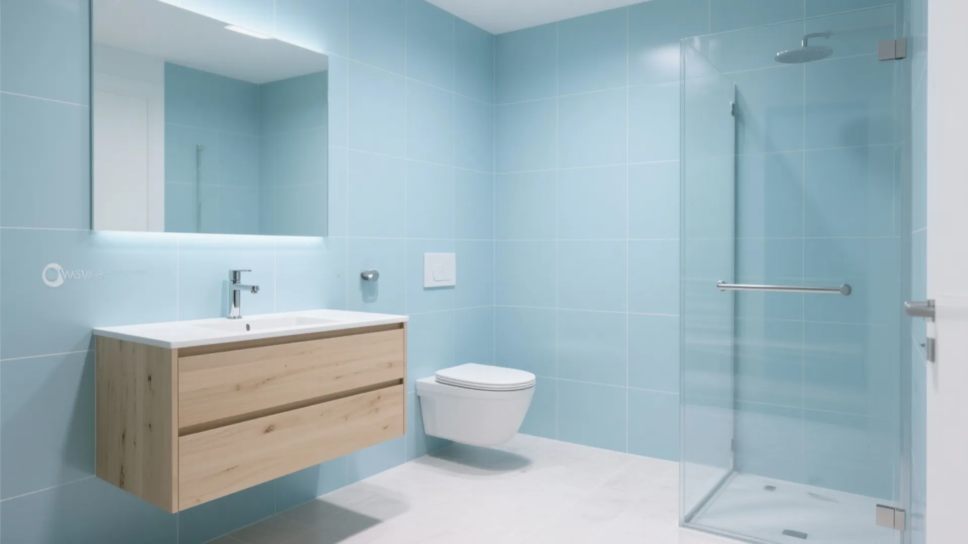 Powder-Blue Large-Format Porcelain