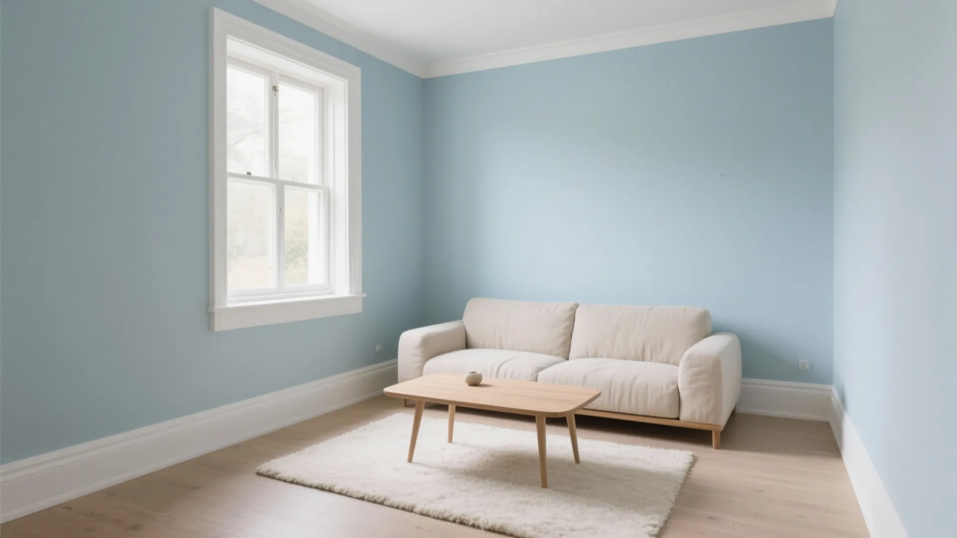 Powder-Blue Walls with Warm Neutrals