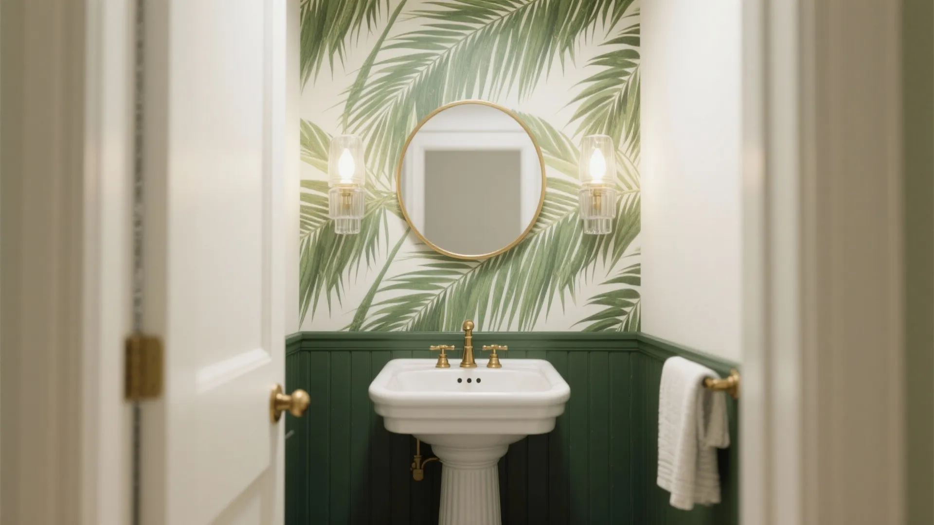 1) Bold Botanicals in Small Powder Rooms