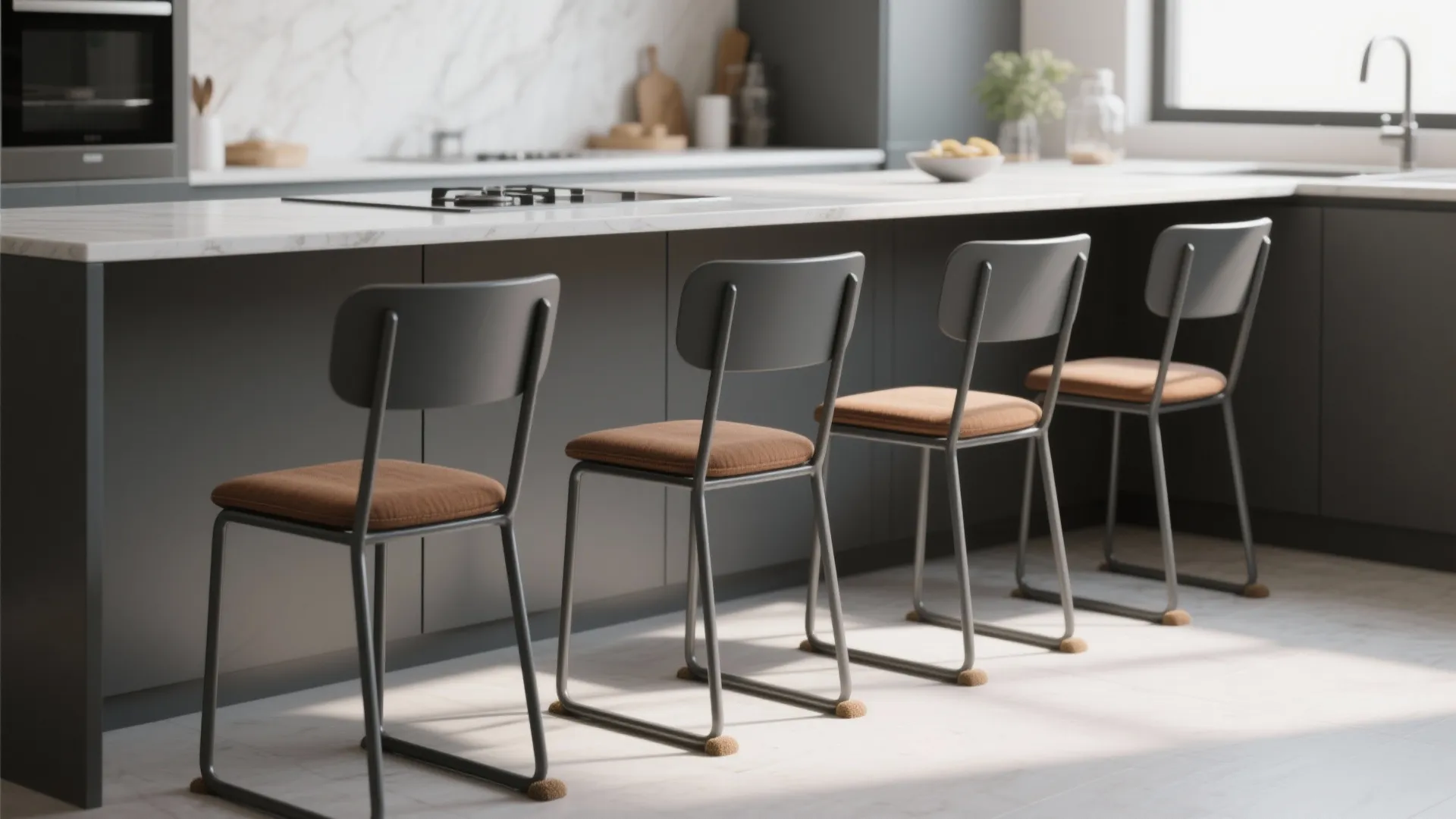 2. Metal chairs with powder-coated finish