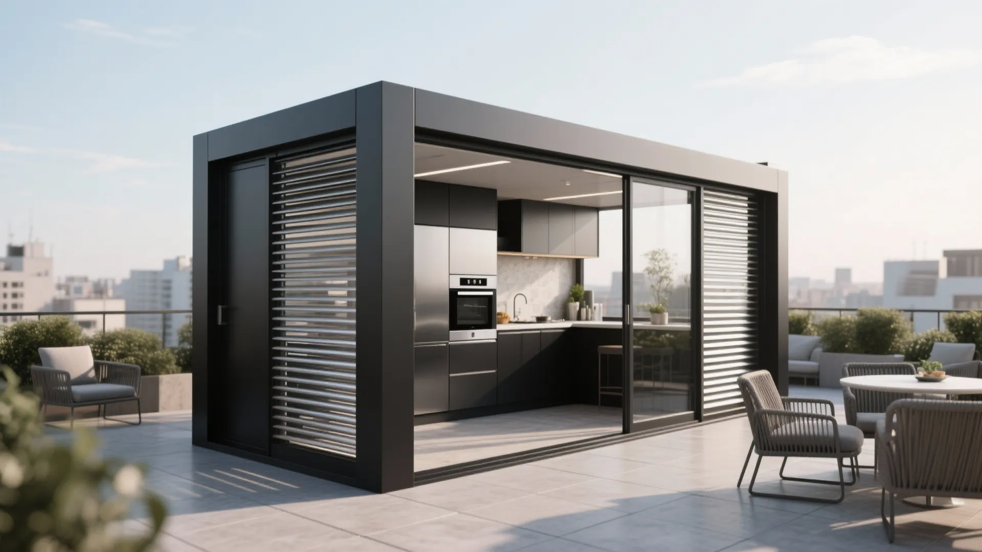 3. Powder-coated stainless frames with steel slat inserts