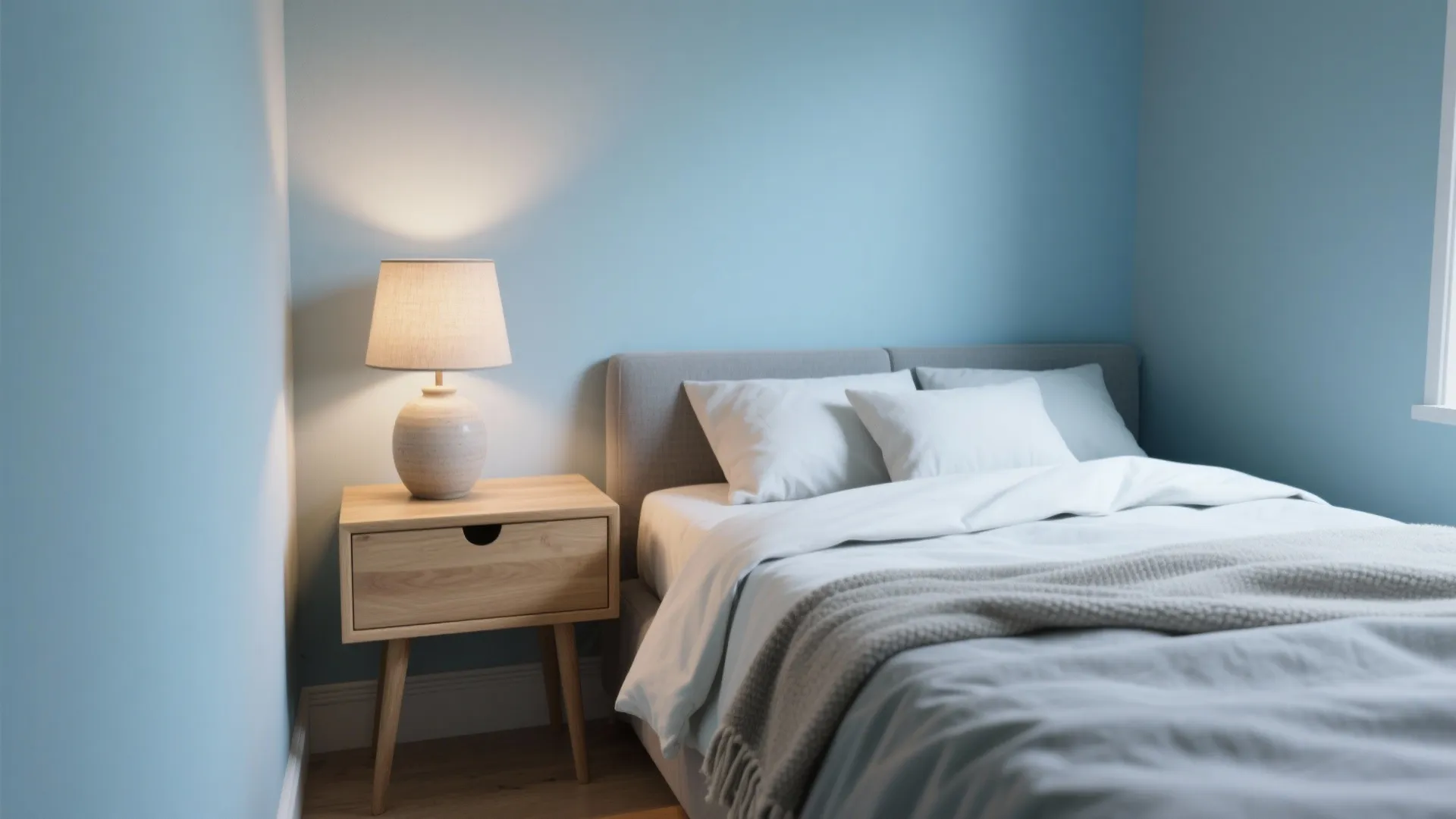 Powder Blue + Soft Grey + Natural Oak