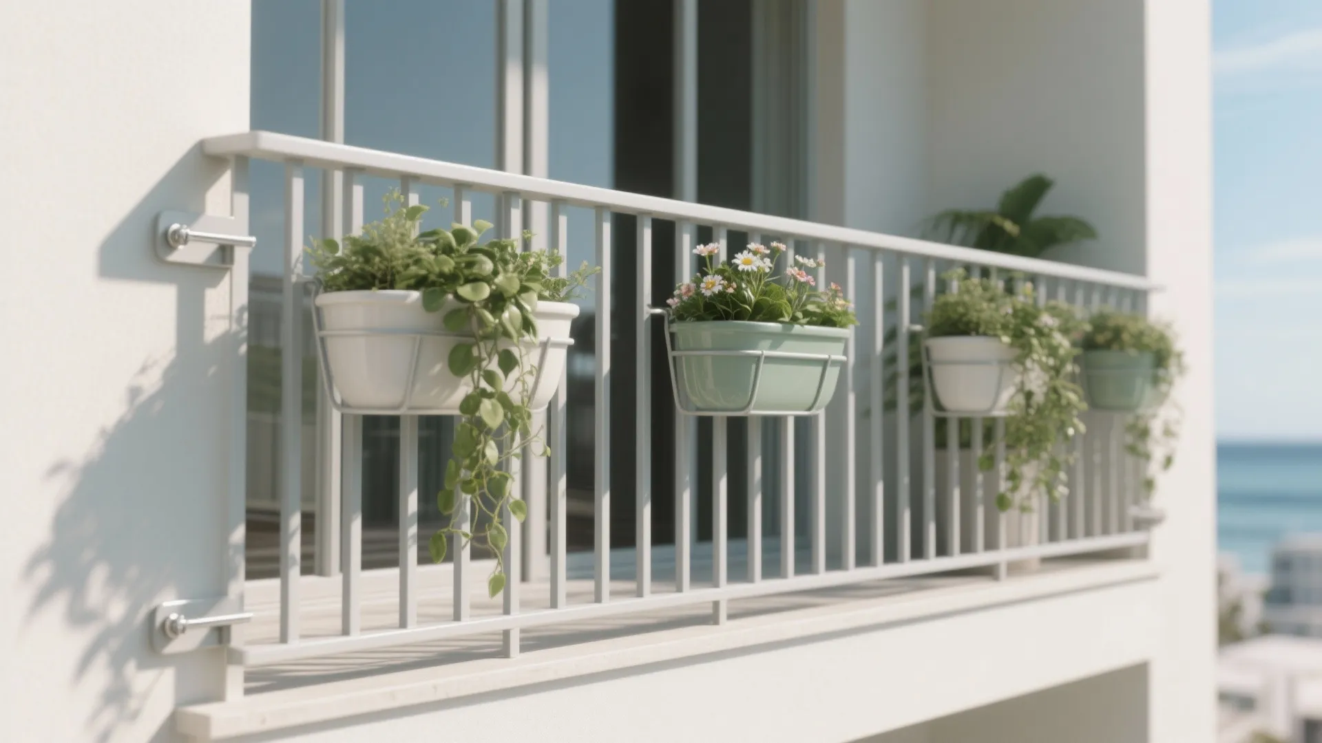 Minimalist powder-coated grill with hanging pots