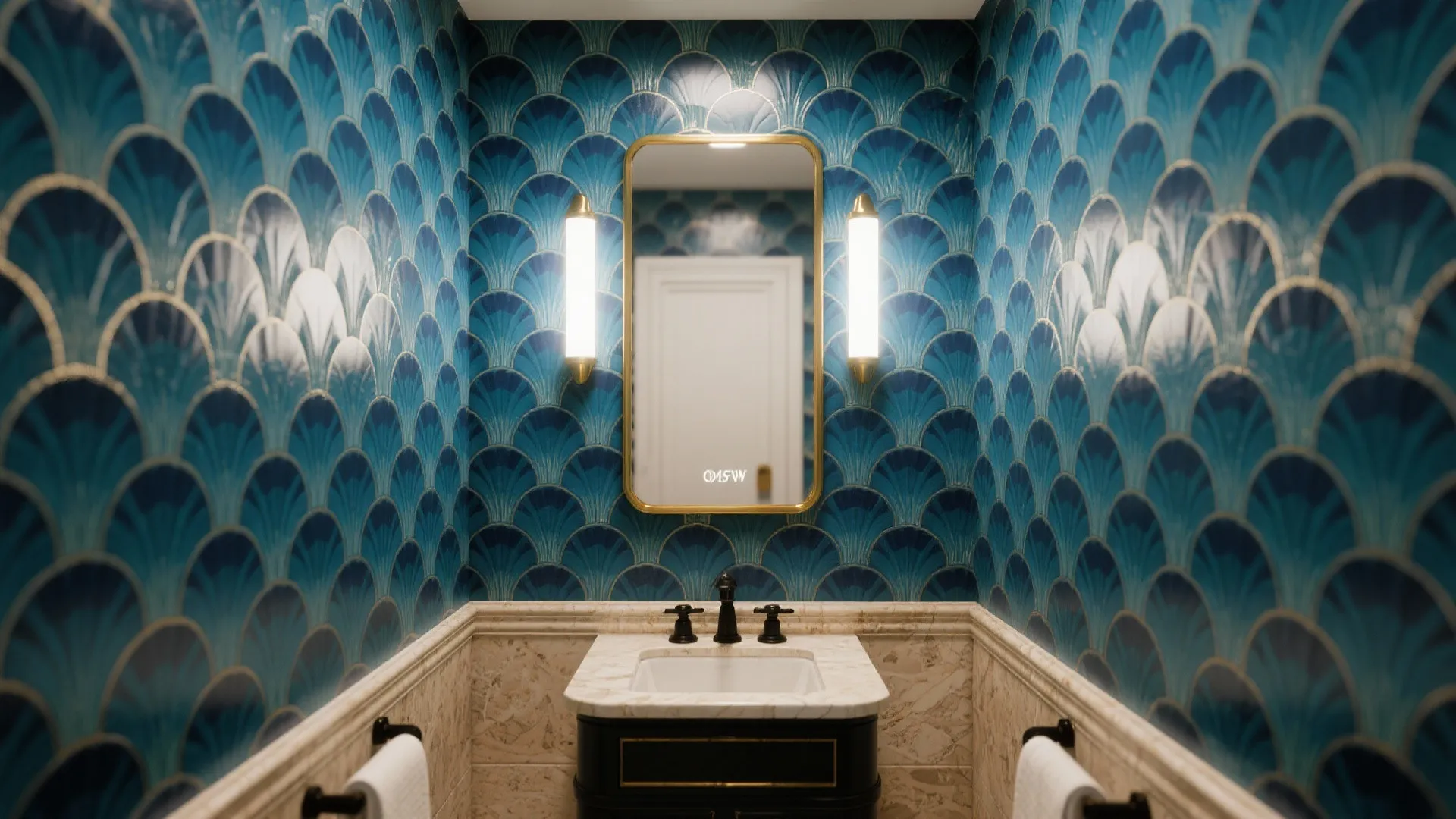 4) Geometric Powder Room Wrap