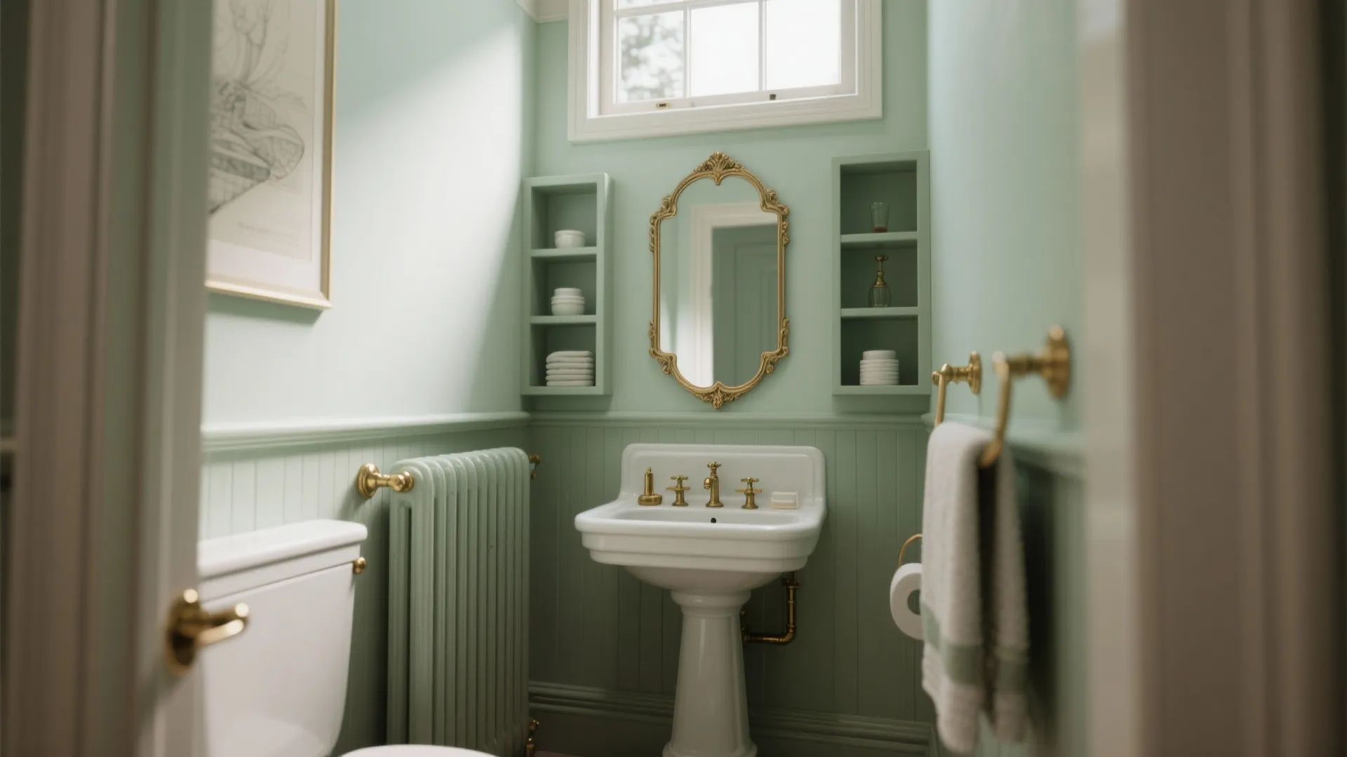 5. Make small bathrooms work like Victorian powder rooms