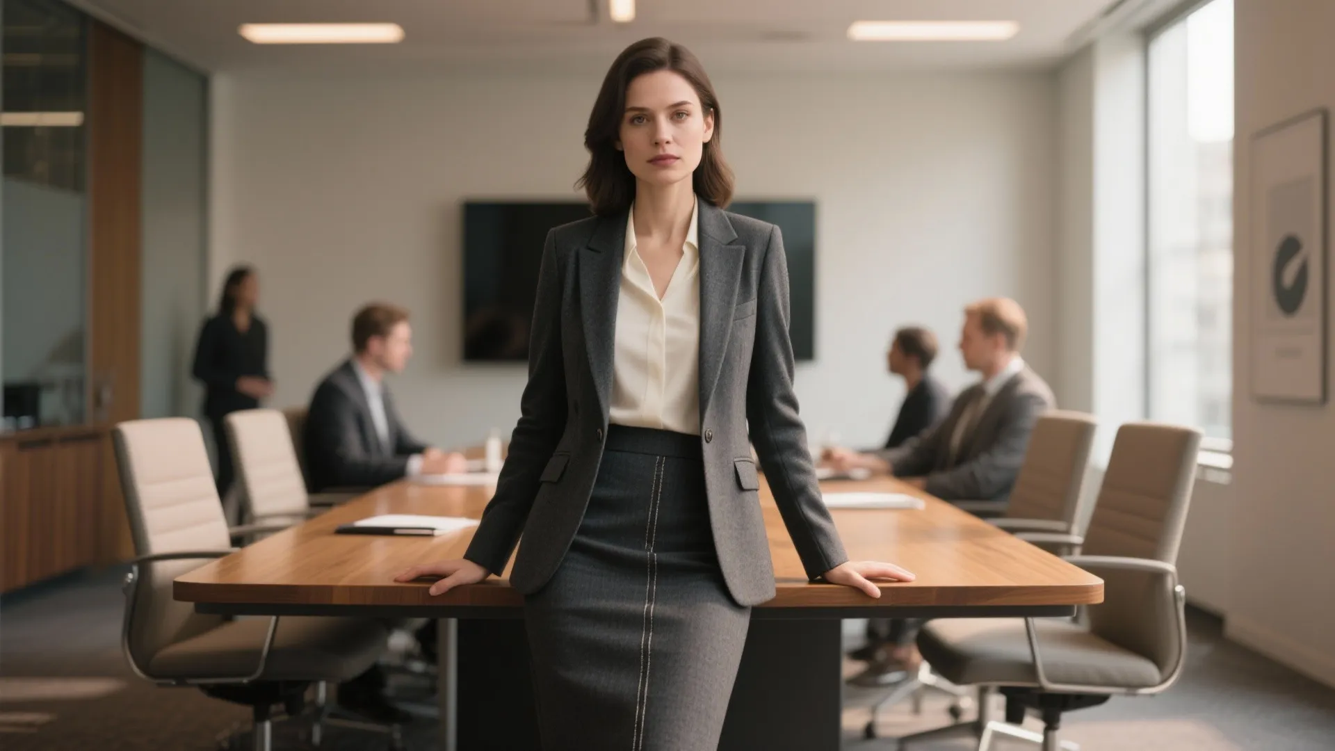 1. The Power Blazer + Midi Skirt