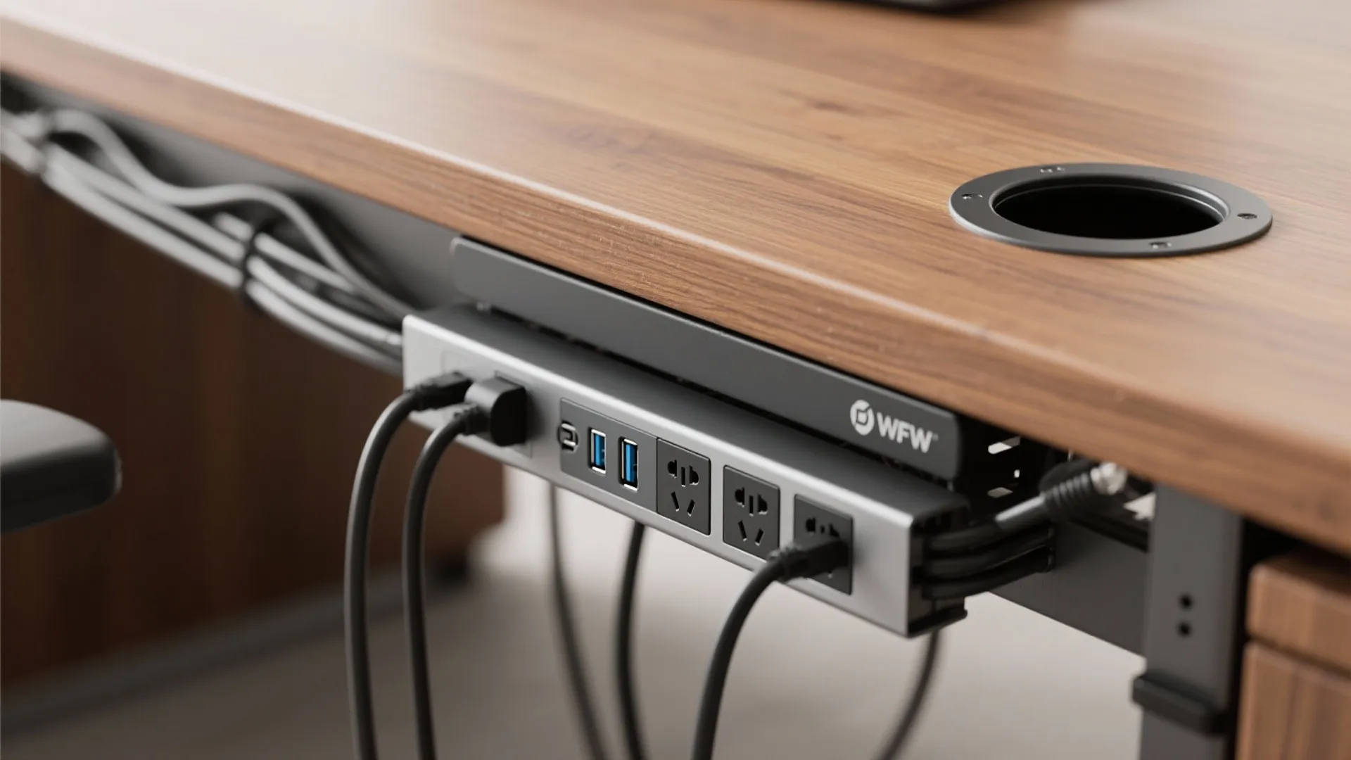 Compact Ergonomic Desks with Integrated Power