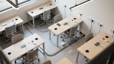 Modern Flexible Workspace with Integrated Power Solutions