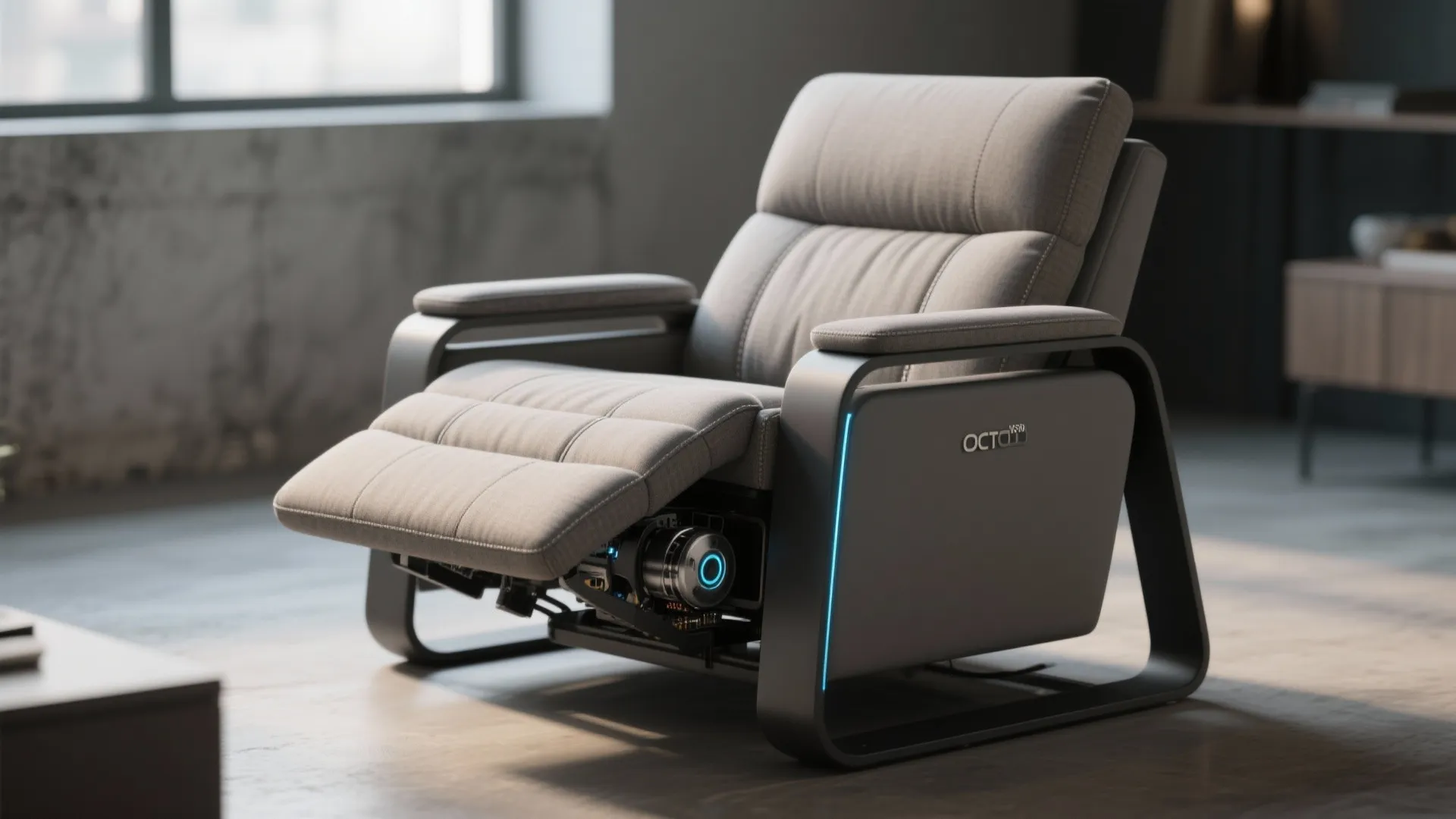 Power recliners with narrow arms and compact footprints