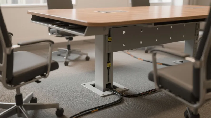 Modern Conference Room Table with Integrated Cable Management