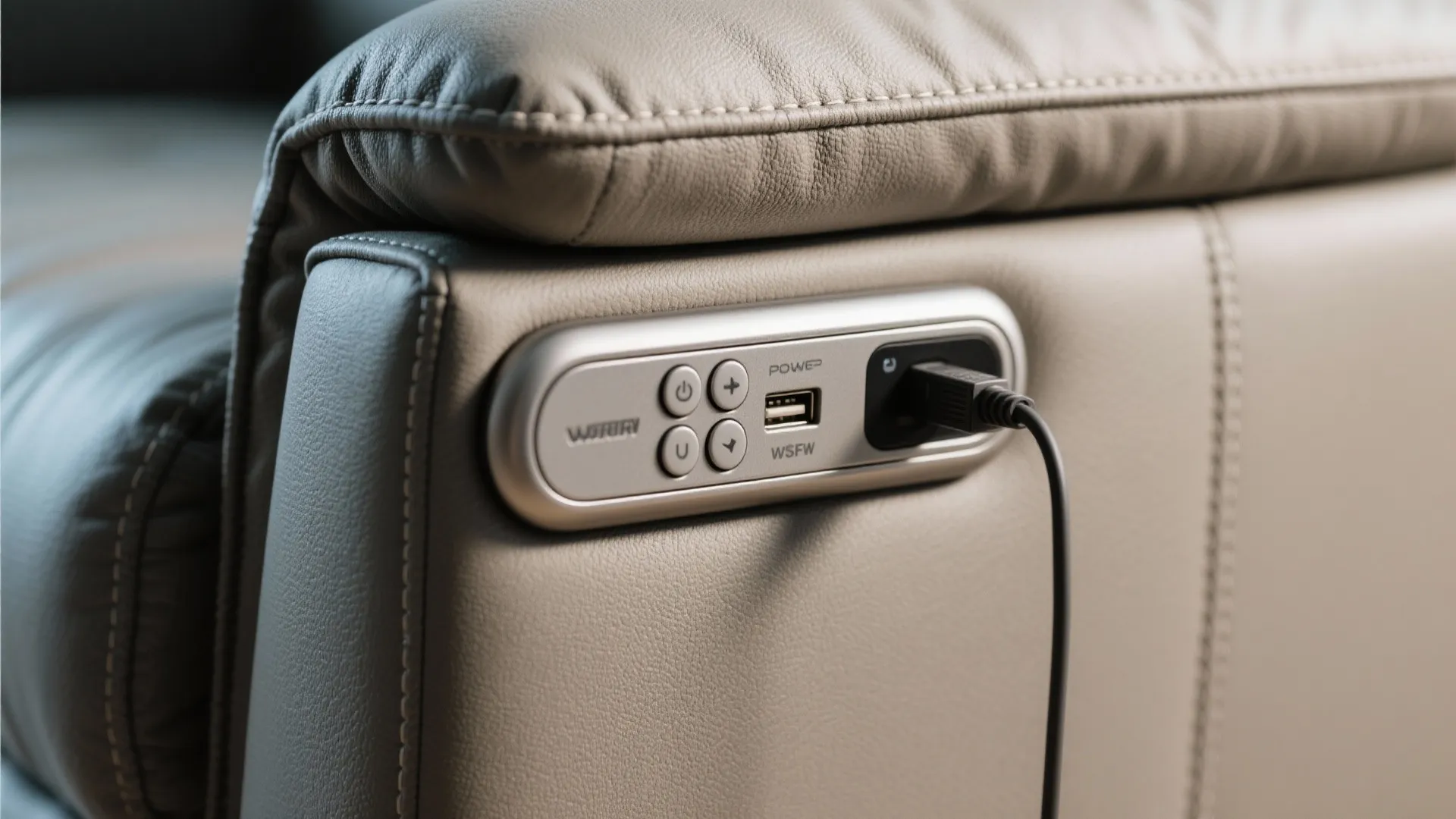 Compact power recliners with USB and quiet motors