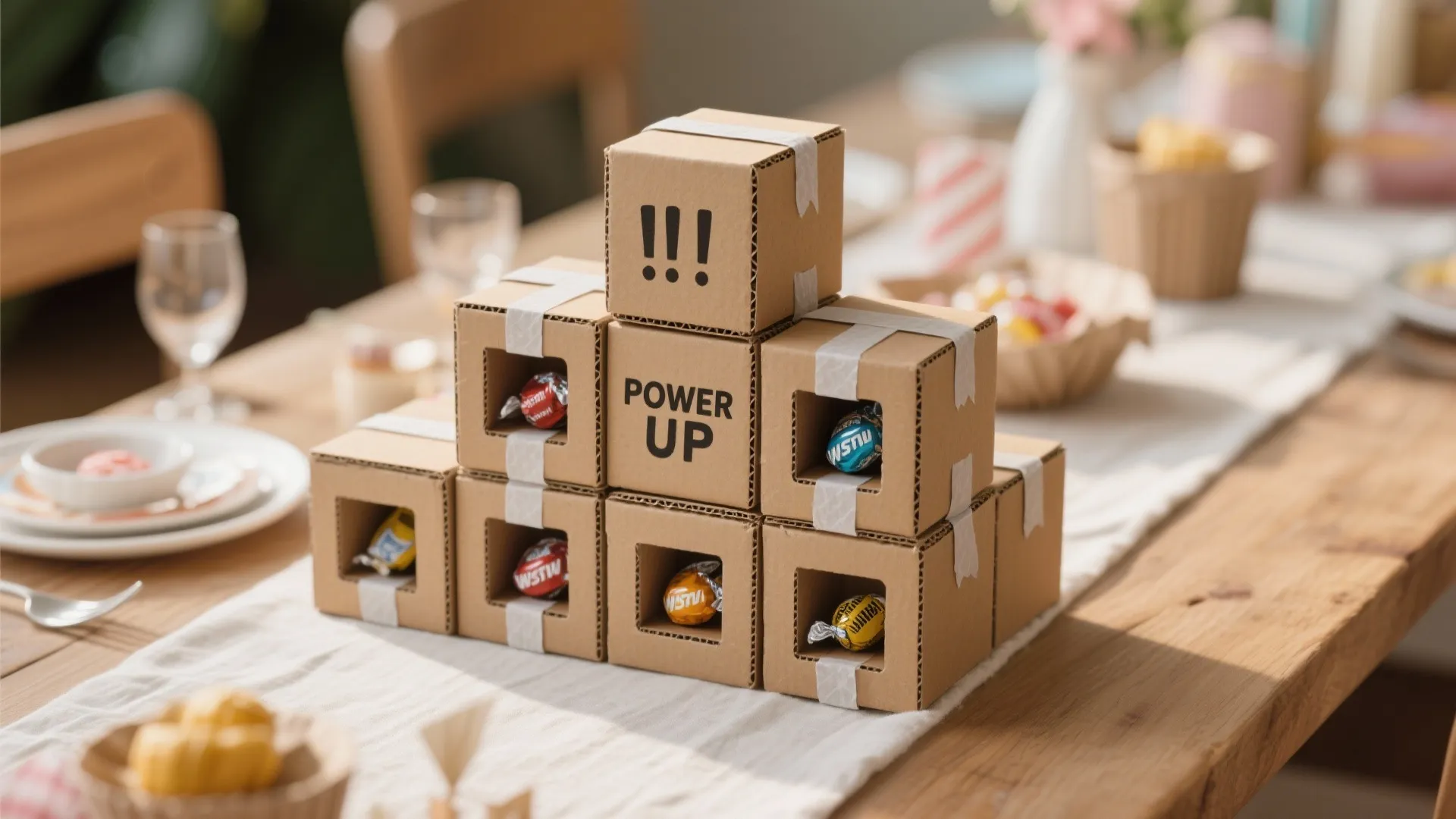 1. Power-Up Block Centerpieces