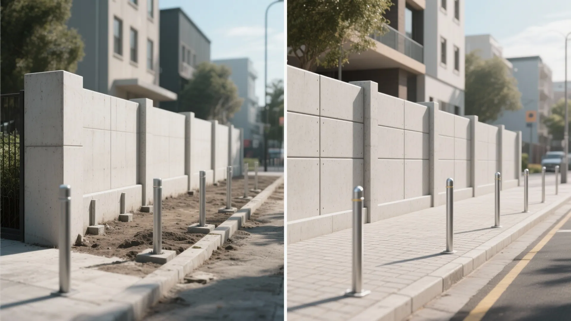 Modular precast RCC compound wall for speed and consistency
