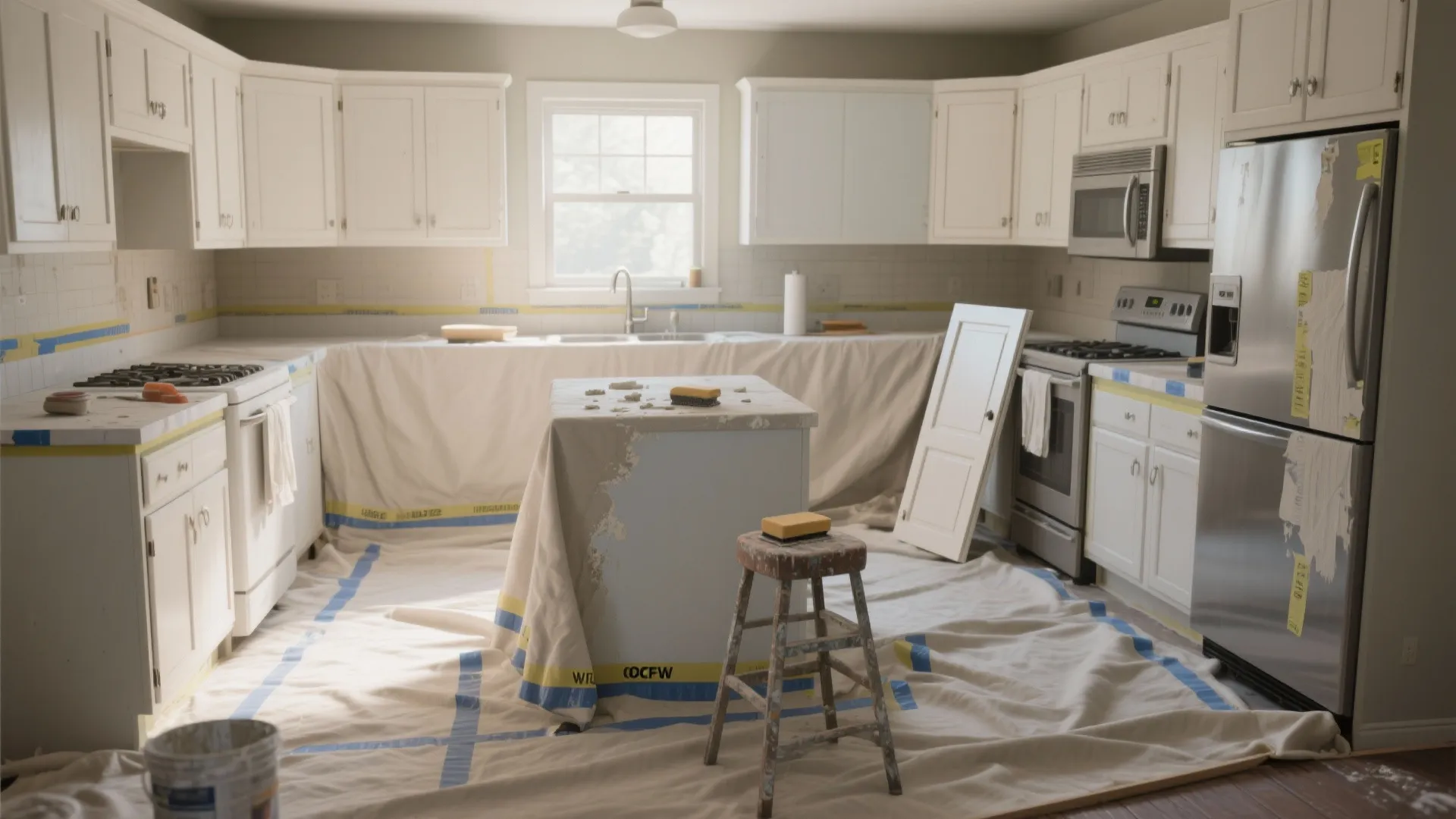 3. Prep and Protection: Tape, drop cloths, and patch kits