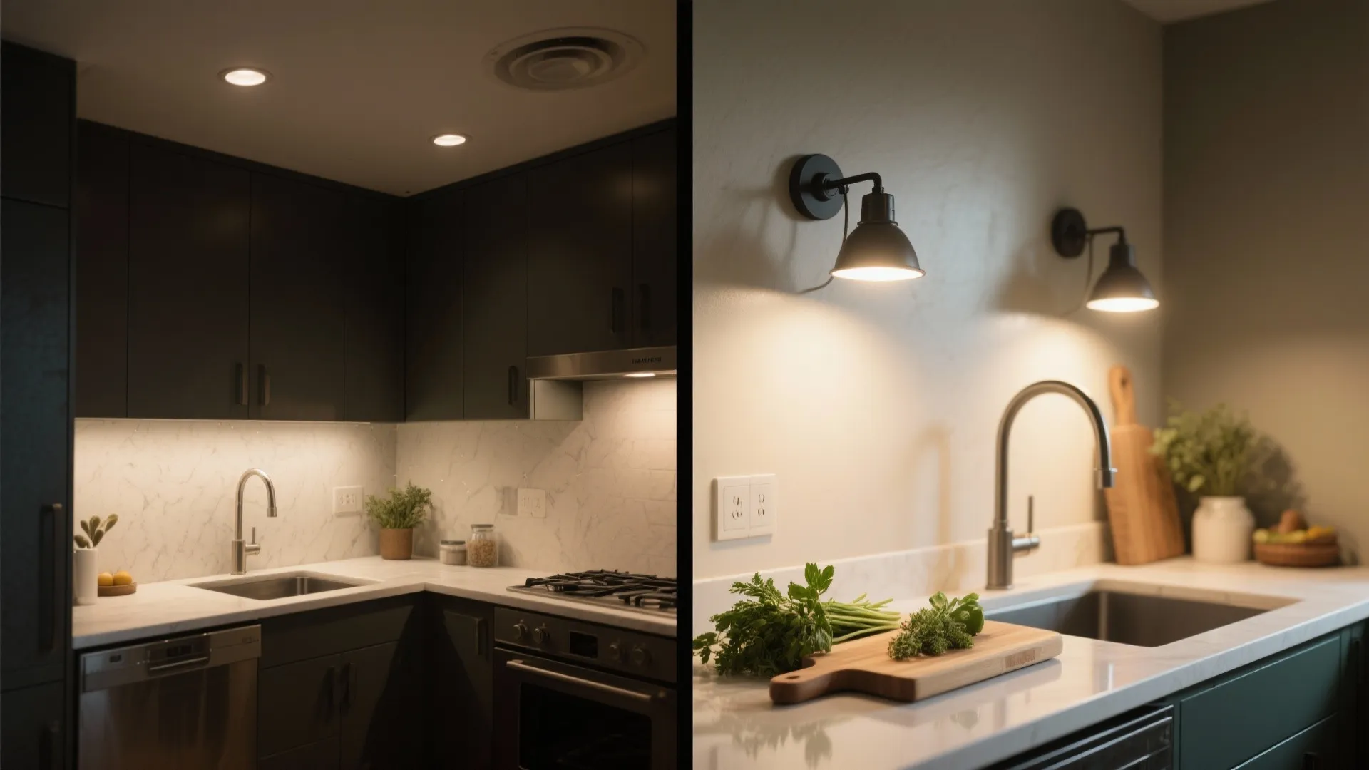 Adjustable Head Sconces Over Prep Zones