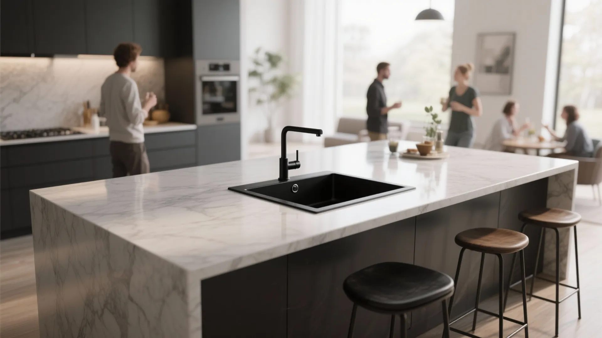 3. Use a black sink as a secondary prep station