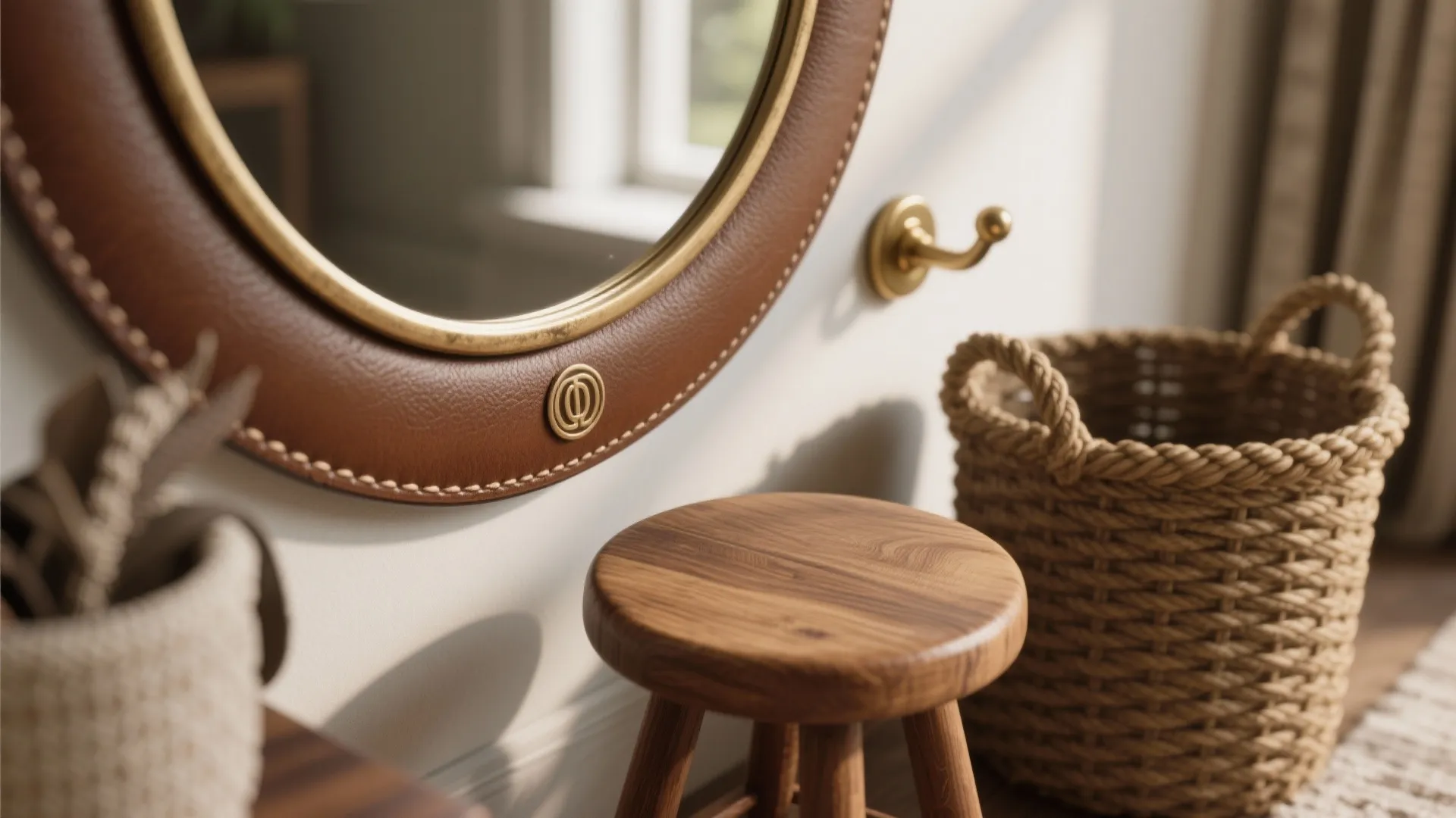 4. Preppy Textures: Leather, Rope, and Natural Wood