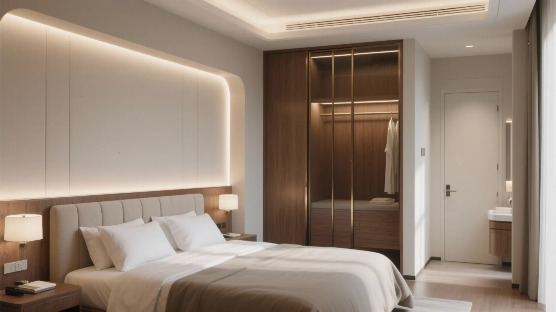 2. Primary bedroom with en-suite and built-in storage