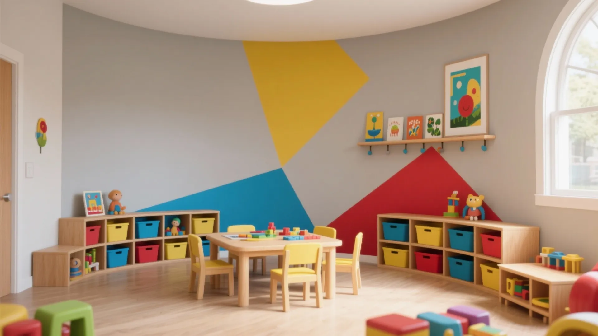 Bold Primary Accents for Play Zones