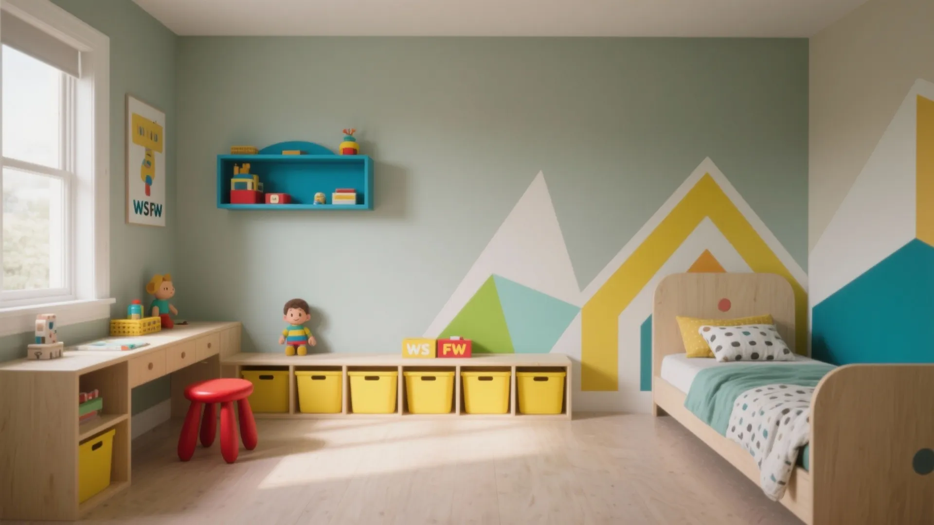 Bold Primary Pops on a Calm Base