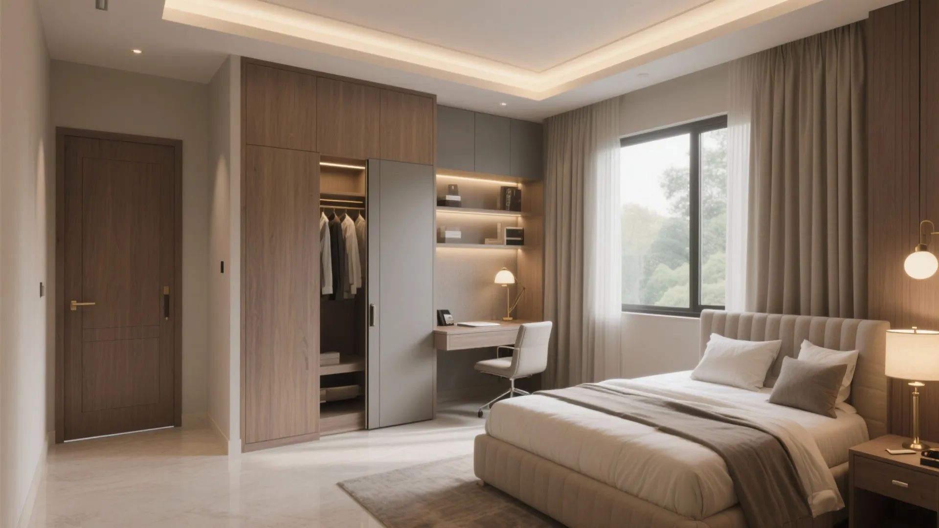 Primary Suite With Walk-in and Study Nook